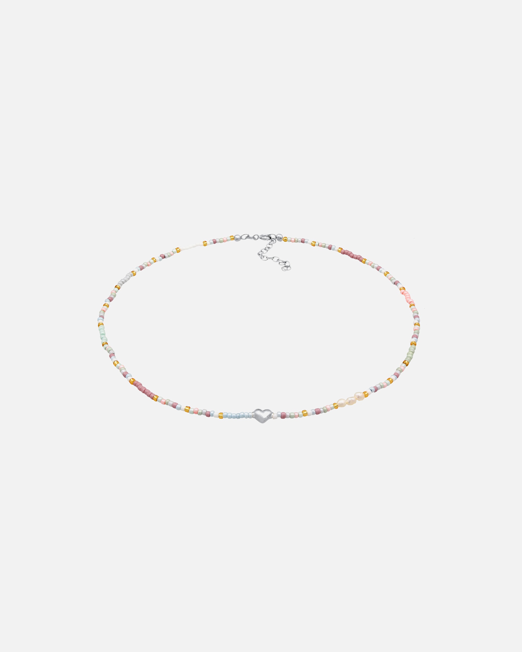 Naszyjnik dla Kobieta Elli Damski choker ze szklanych koralików Heart Trend z pozłacanego srebra próby 925 Sterling Silver silberfarben