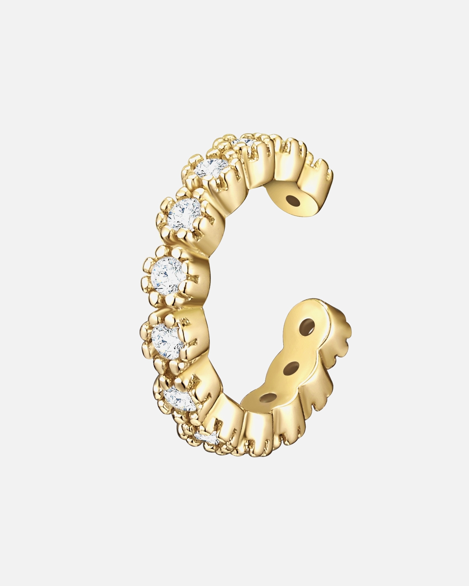 Ozdoba ucha dla Kobieta Srebrne klamry na ucho srebro wysokiej próby Cyrkonia żółte złoto 15,1 mm