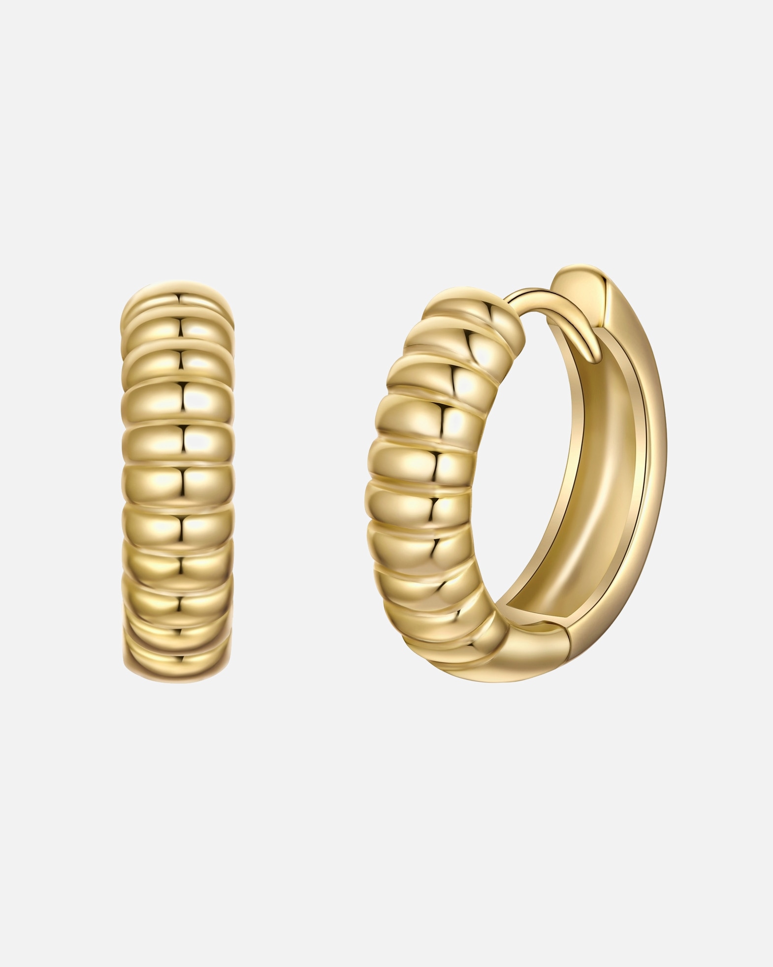 Obrączki dla Kobieta Kolczyki z Srebro wysokiej próby w Żółte złoto 15,1 mm