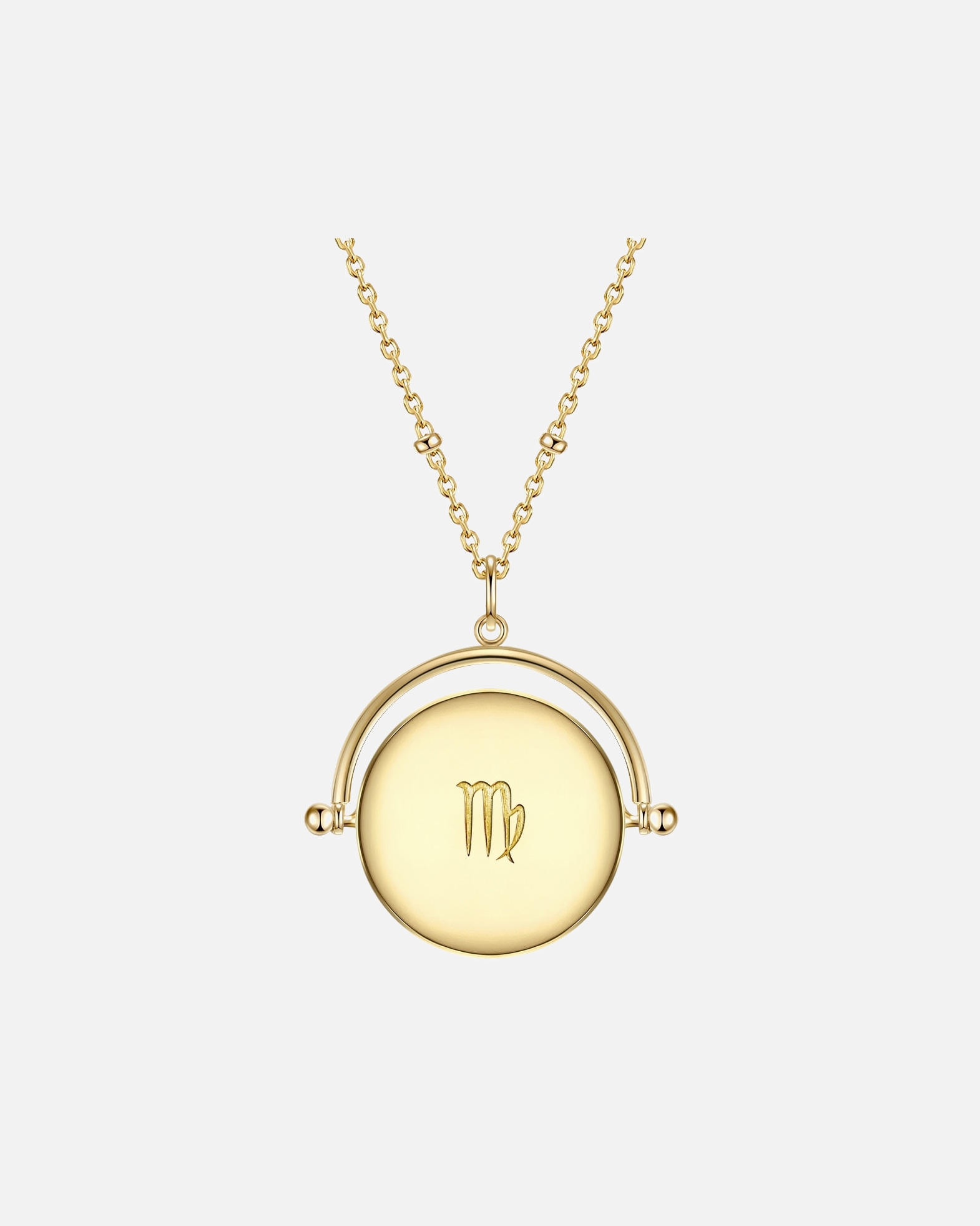 Naszyjnik dla Kobieta Łańcuszek Znak zodiaku – Panna z Srebro wysokiej próby w Żółte złoto 50,0 cm Basiskette + 5,0 cm Verlängerung