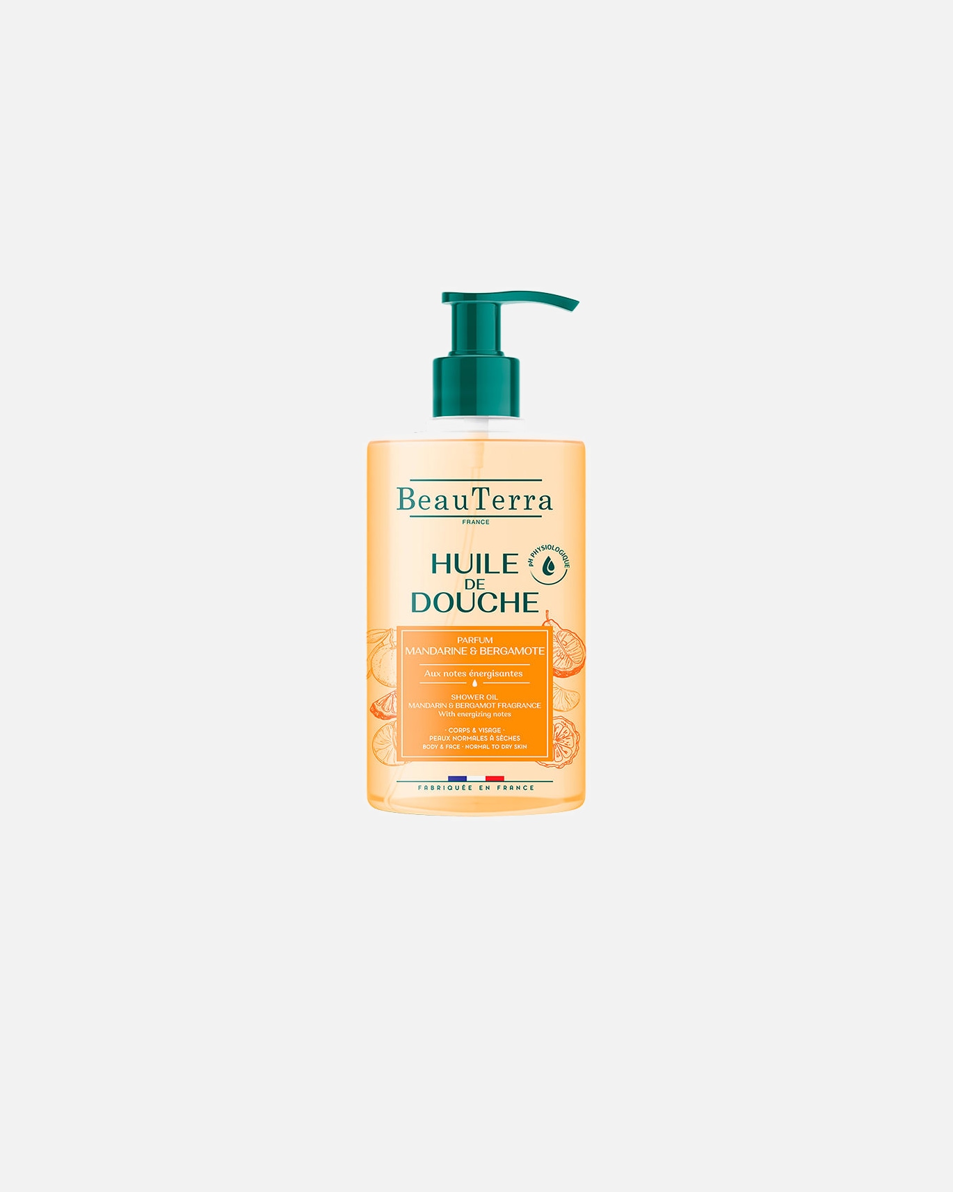 Żel pod prysznic dla Unisex BeauTerra Olejek pod prysznic Mandarynka i Bergamotka 750 ml