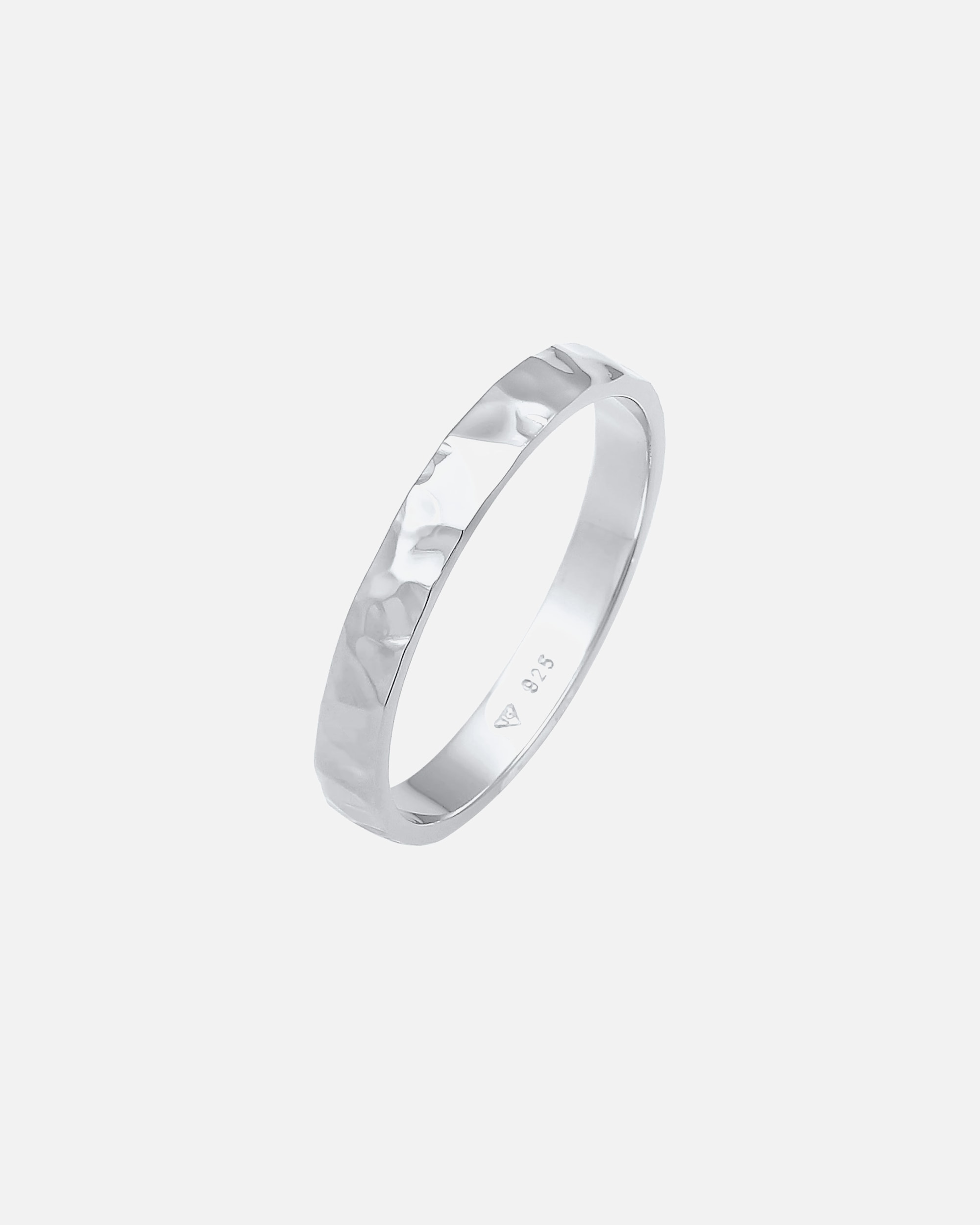 Pierścionek dla Kobieta Elli Damska obrączka Basic Fine młotkowana Trend ze srebra próby 925 Sterling Silver 54