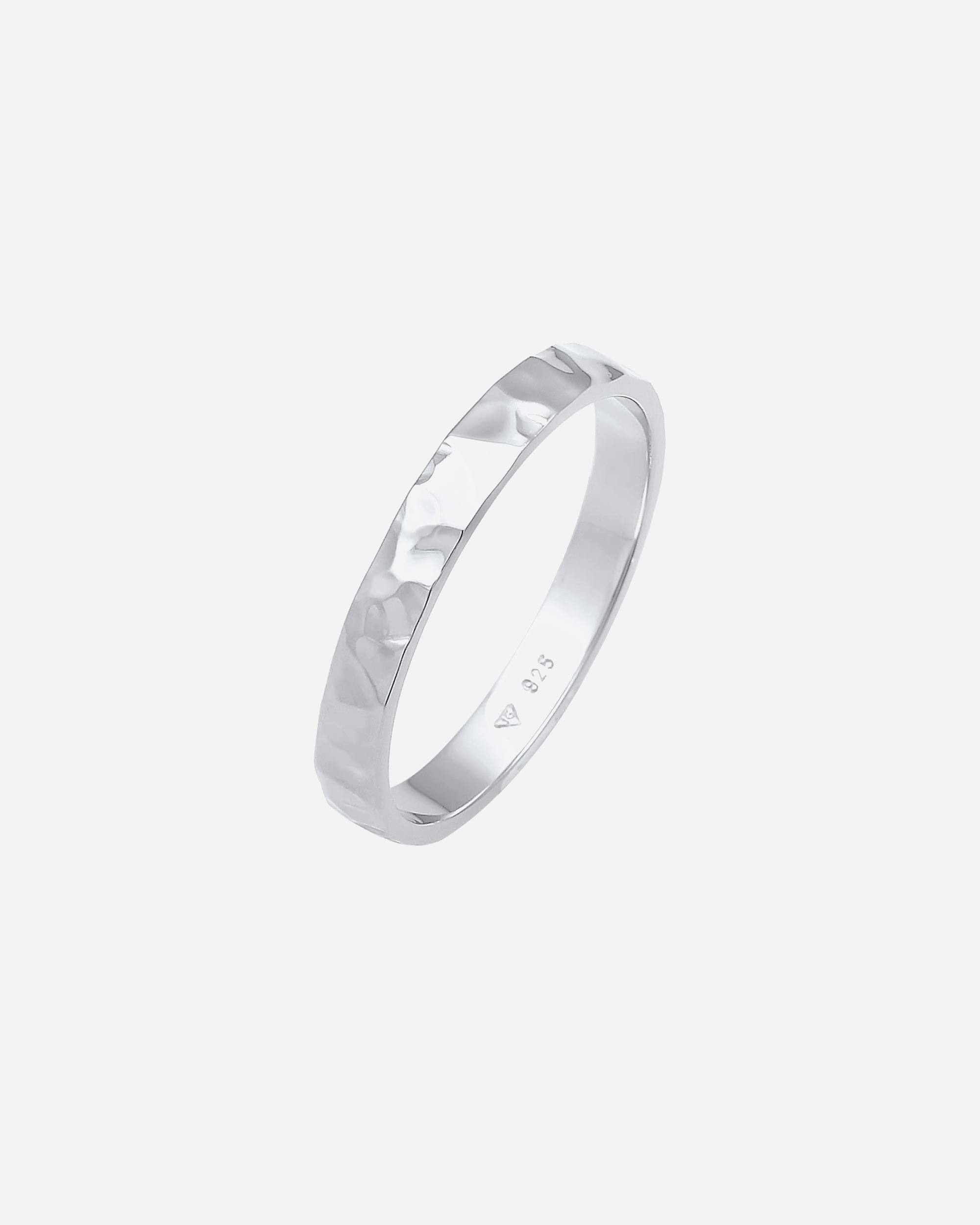 Pierścionek dla Kobieta Elli Damska obrączka Basic Fine młotkowana Trend ze srebra próby 925 Sterling Silver 52