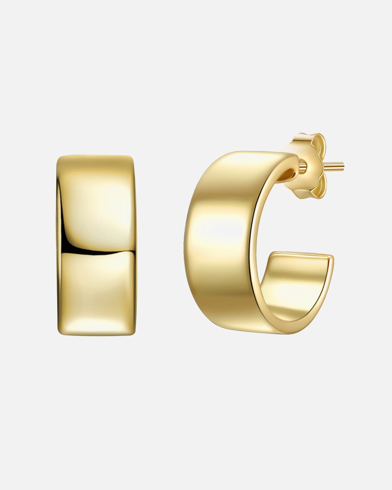 Obrączki dla Kobieta Kolczyki z Srebro wysokiej próby w Żółte złoto 12,5 mm