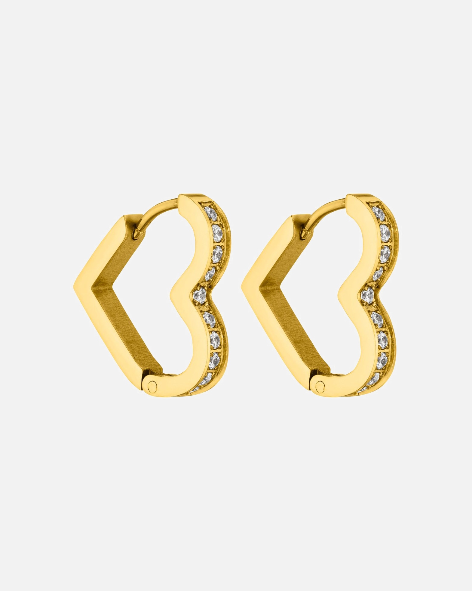 Kolczyki dla Kobieta Purelei Purelei Kolczyki kółka Glitter Heart Złoto