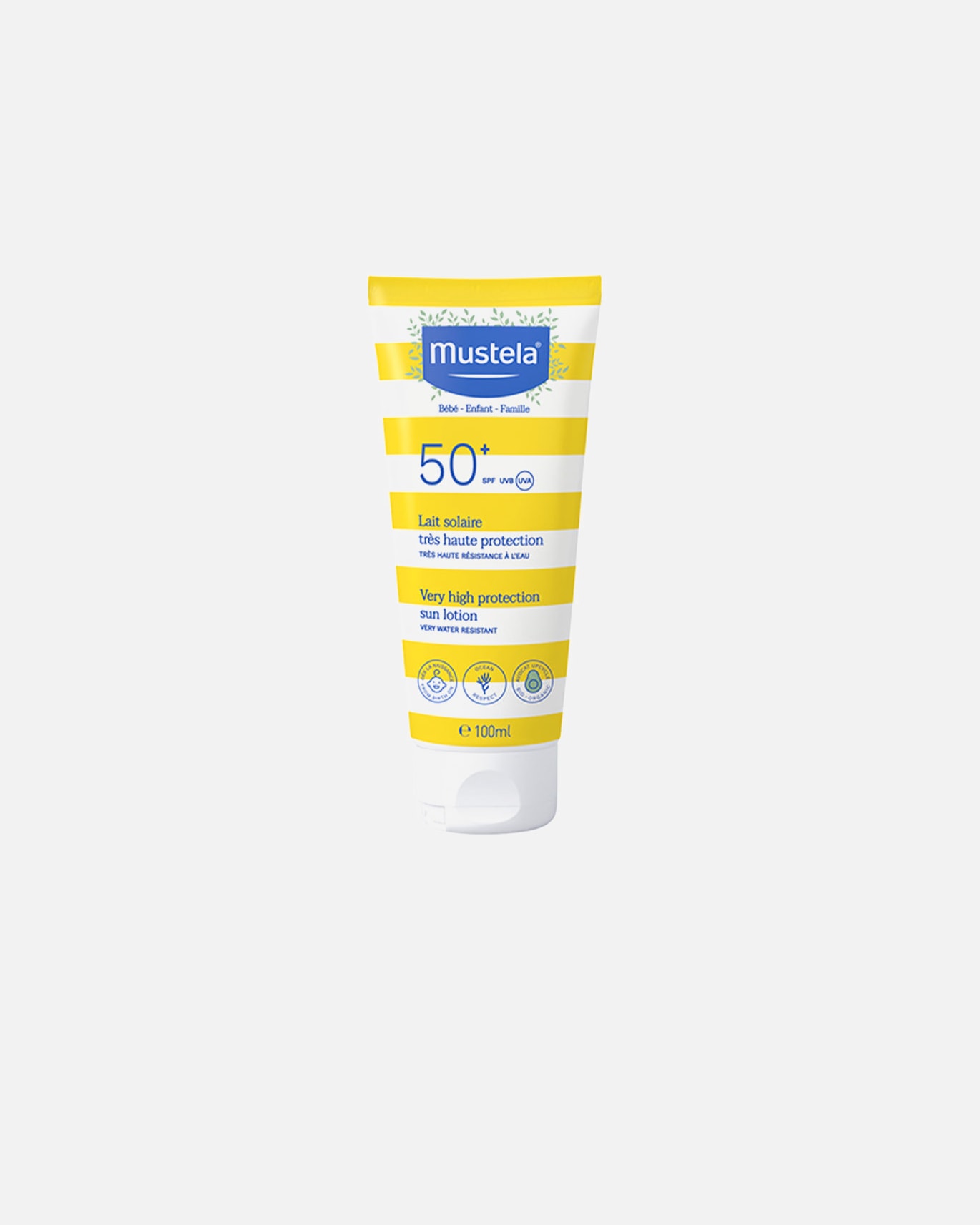 Ochrona przeciwsłoneczna dla dzieci dla Unisex Mustela Mleczko do opalania BABY-CHILD SUN o bardzo wysokiej ochronie SPF50+ 100 ml