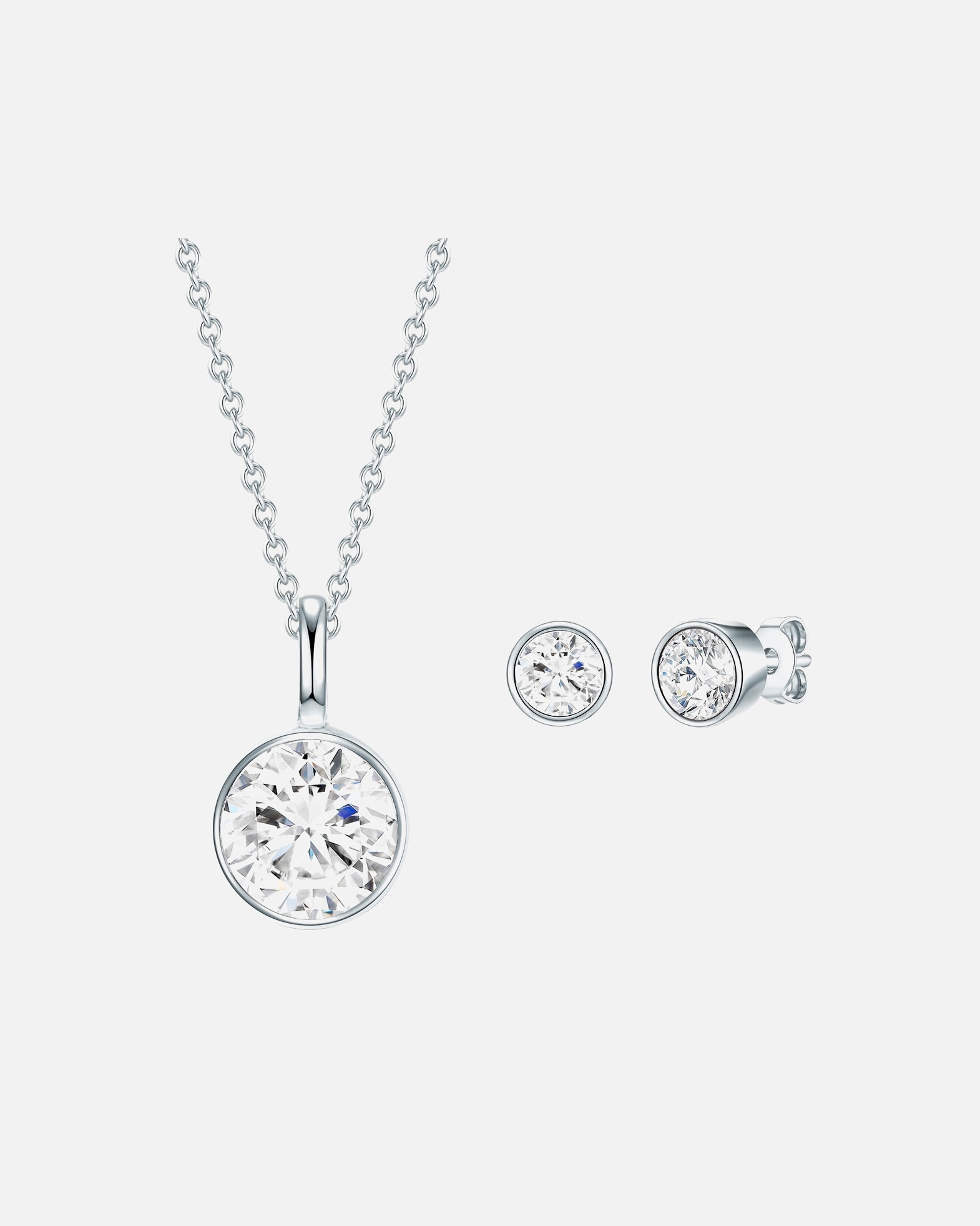 Ozdoby dla Kobieta Komplet z kryształami Swarovski® srebro wysokiej próby zdobiony kryształkami Swarovski® srebrny 13,9 mm