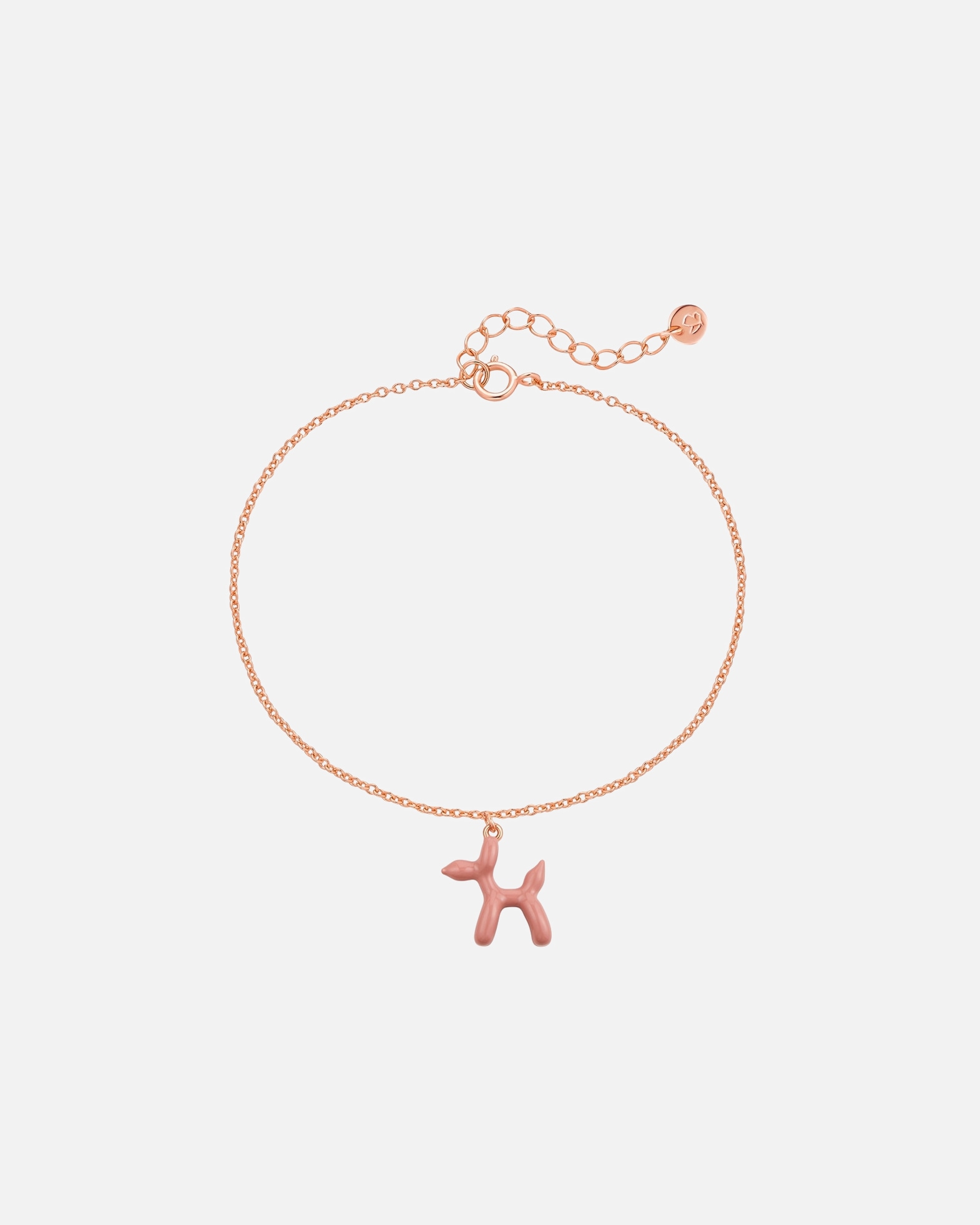 Bransoletka dla Kobieta Bransoletka Balonowy pies z Srebro wysokiej próby w Różowy złoty 17,0 cm Basislänge + 3,0 cm Verlängerung