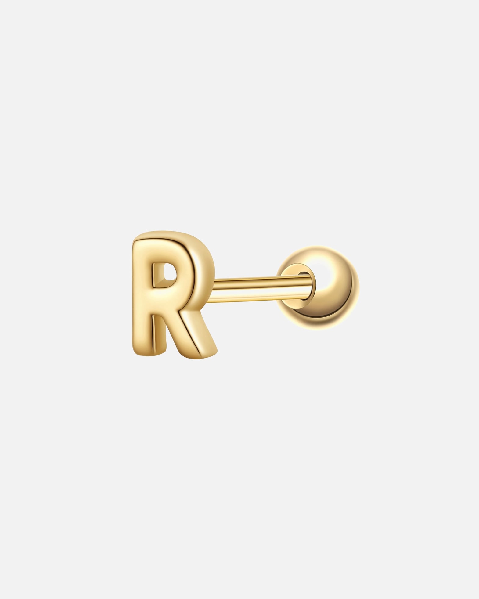 Kolczyki dla Kobieta Glanzstücke München Piercing Litera R ze srebra próby 925 w kolorze zlotym 3,8 mm