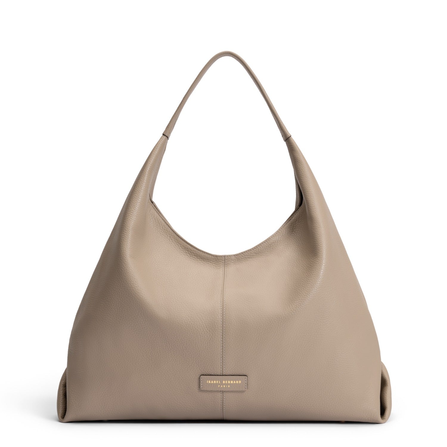Isabel Bernard Honoré Grace taupefarbene Leder-Schultertasche aus Kalbsleder IB25093-078