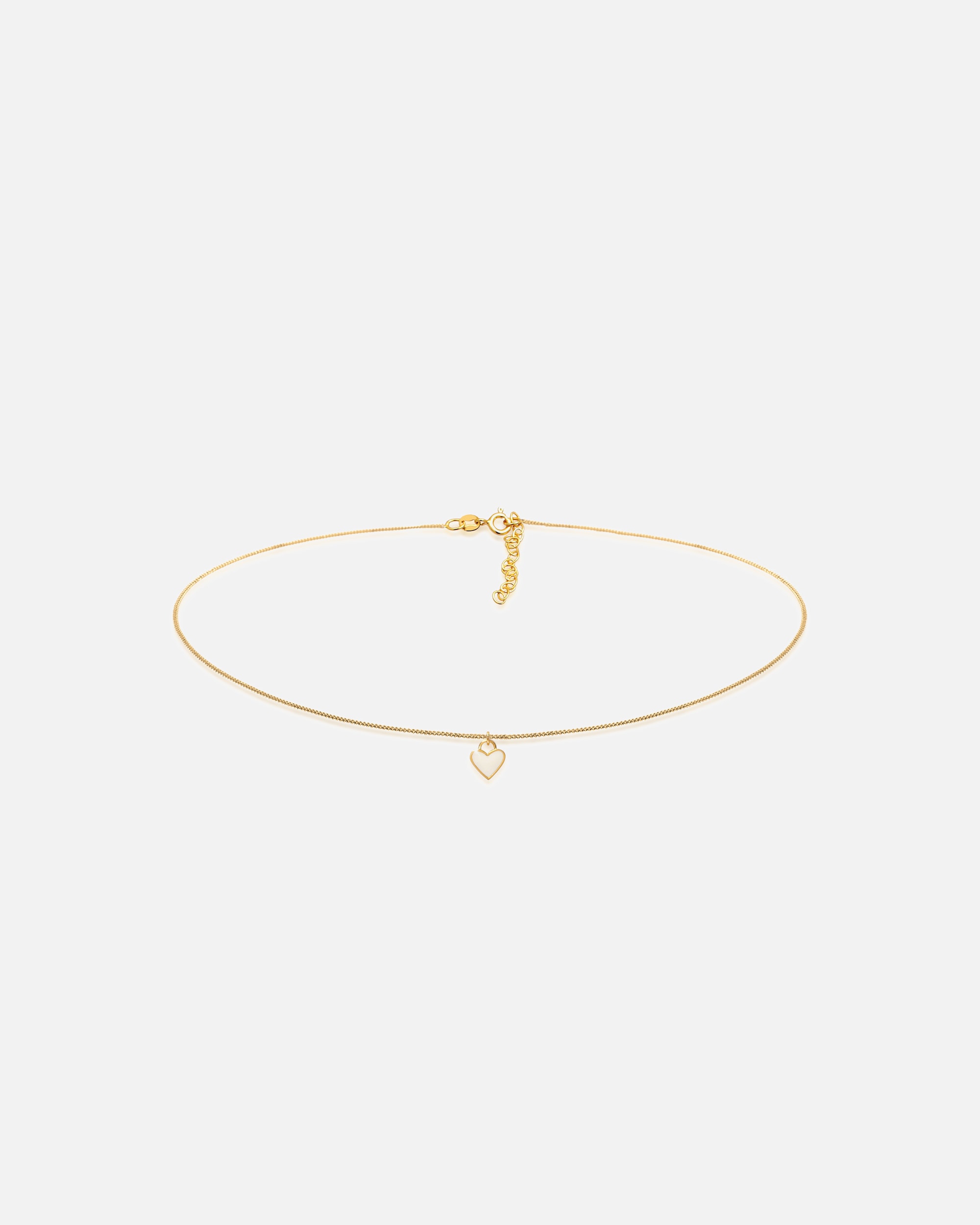 Naszyjnik dla Kobieta Damski Choker serce wisiorek Trend Bloger z Emalią w srebrze próby 925 Sterling Silver Biała