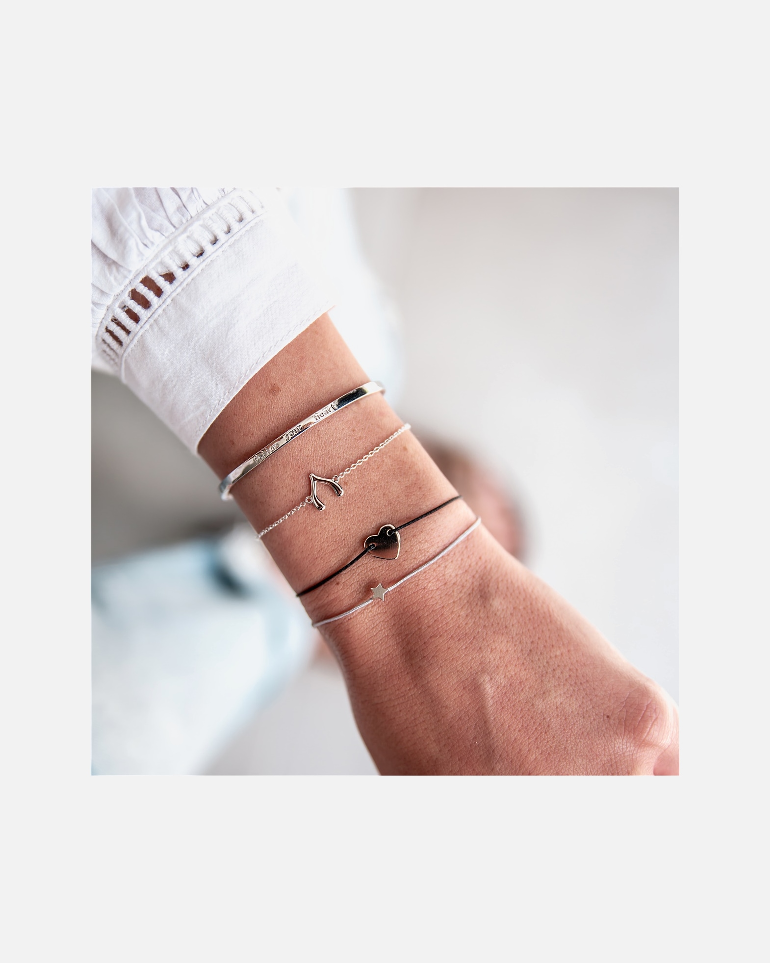 Bransoletka dla Kobieta Glanzstücke München Srebrna bransoleta Gwiazda srebro wysokiej próby srebrny 15,0 - 22,0 cm, flexibel einstellbar