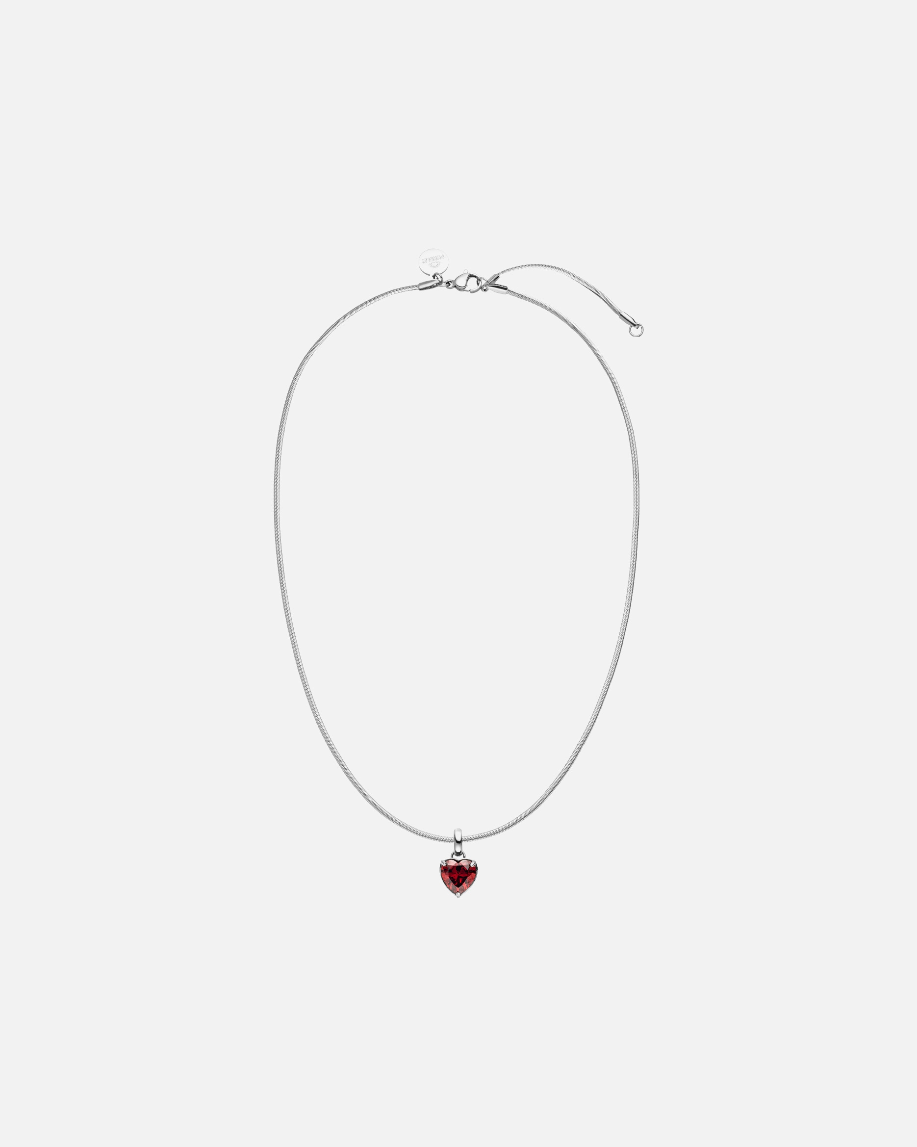 Naszyjnik dla Unisex Purelei Purelei Naszyjnik Sleeky Red Heart Srebrny