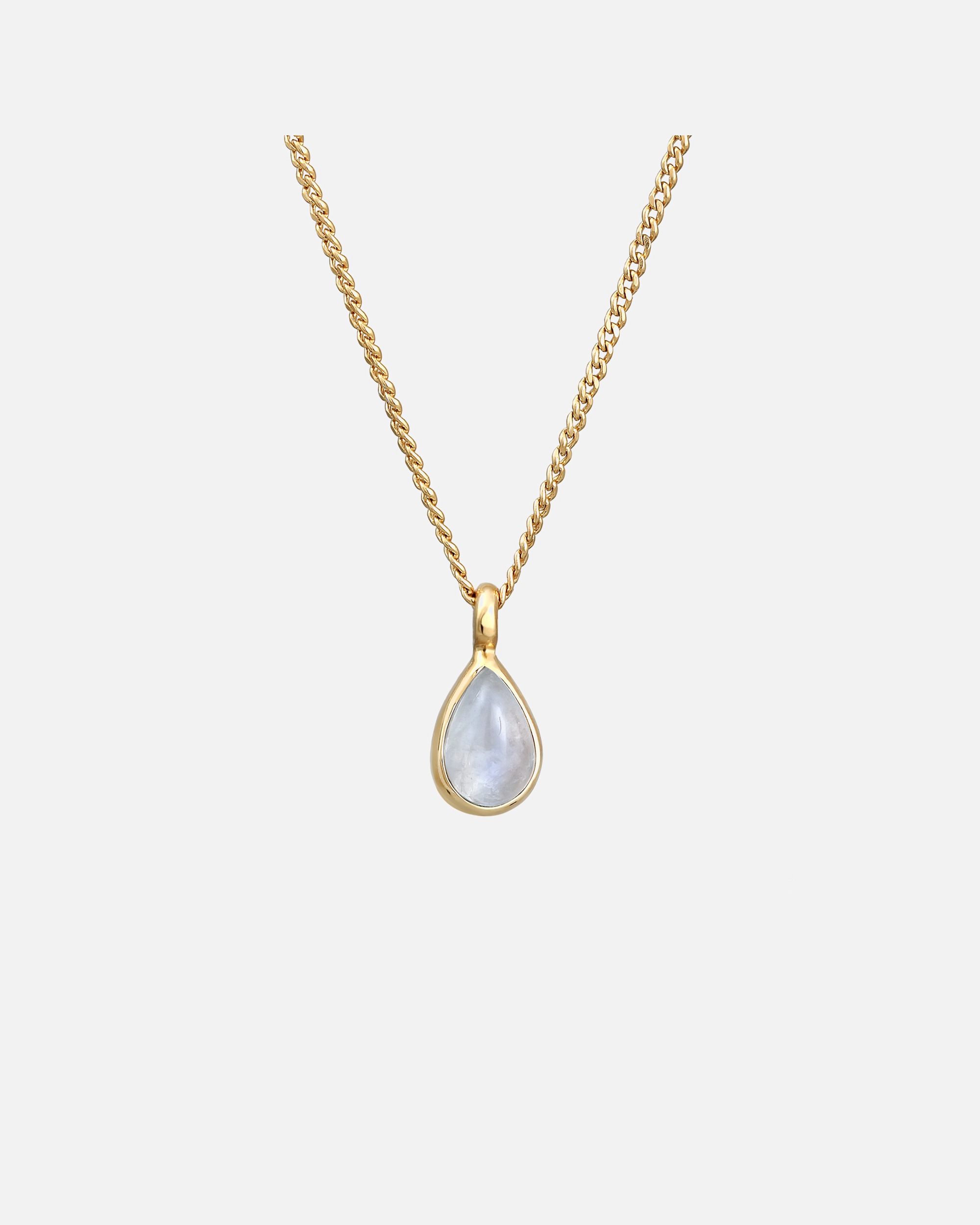 Naszyjnik dla Kobieta Elli PREMIUM Damski elegancki wisiorek kropla z kamieniem księżycowym ze srebra próby 925 Sterling Silver goldfarben