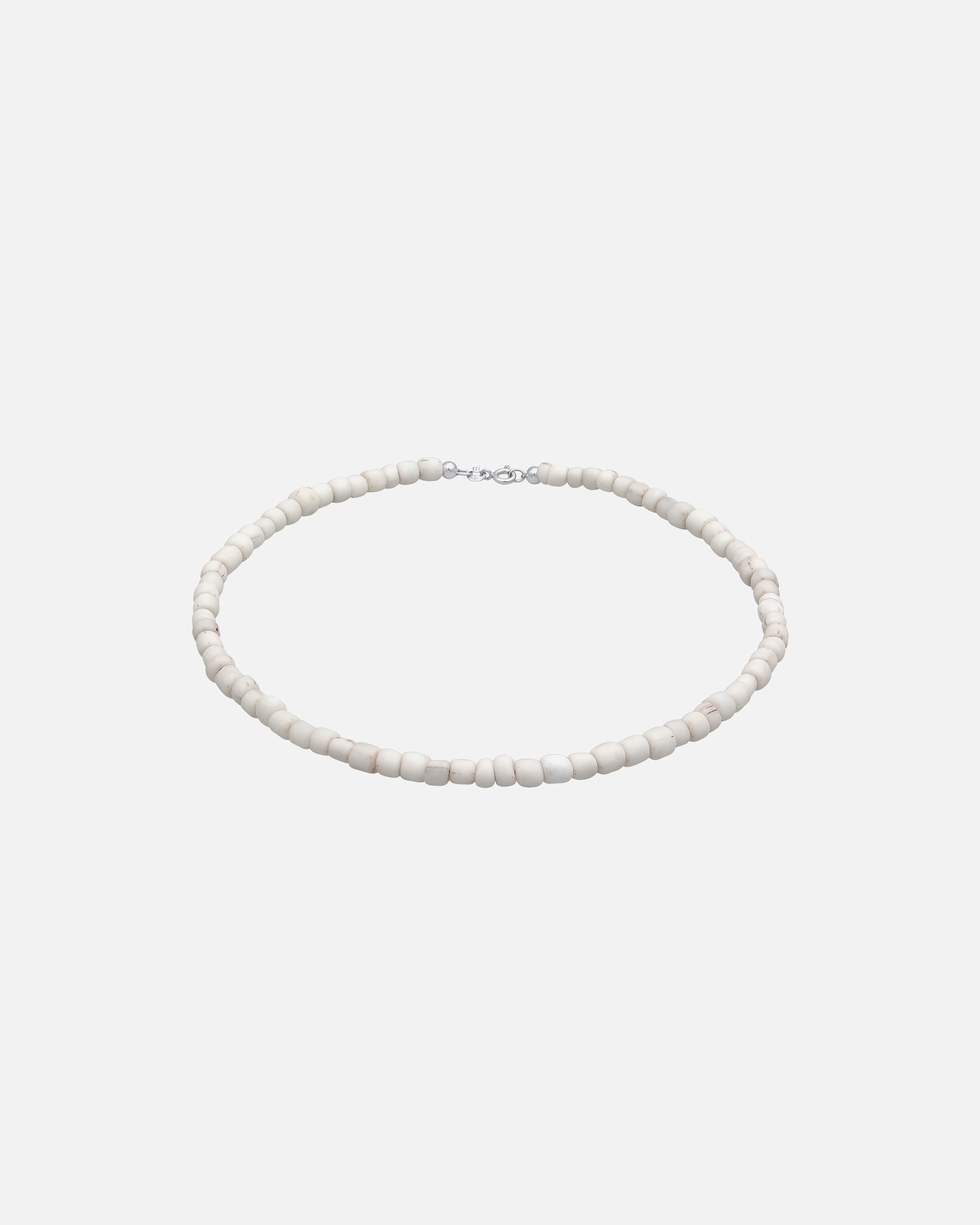 Naszyjnik dla Kobieta Elli Damski choker Trend Basic ze szklanymi koralikami w kolorze białym ze srebra próby 925 Sterling Silver 36