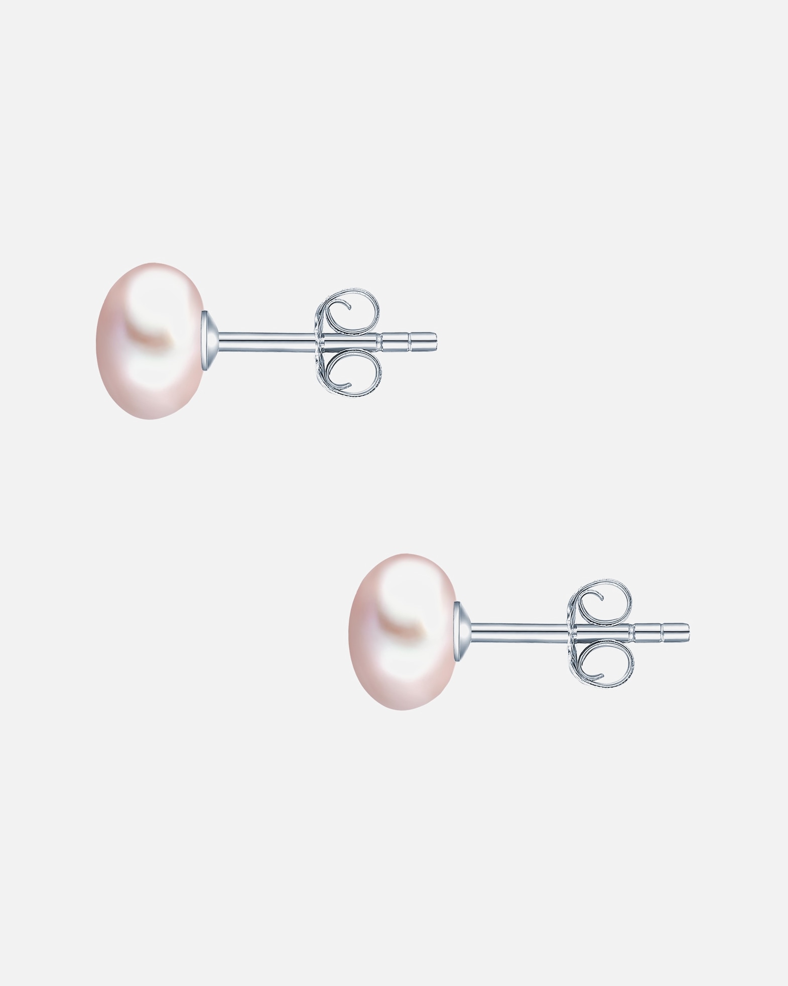 Kolczyki dla Kobieta Valero Pearls Kolczyki sztyfty z perłą srebro wysokiej próby Perła hodowlana słodkowodna srebrny 7,5 mm