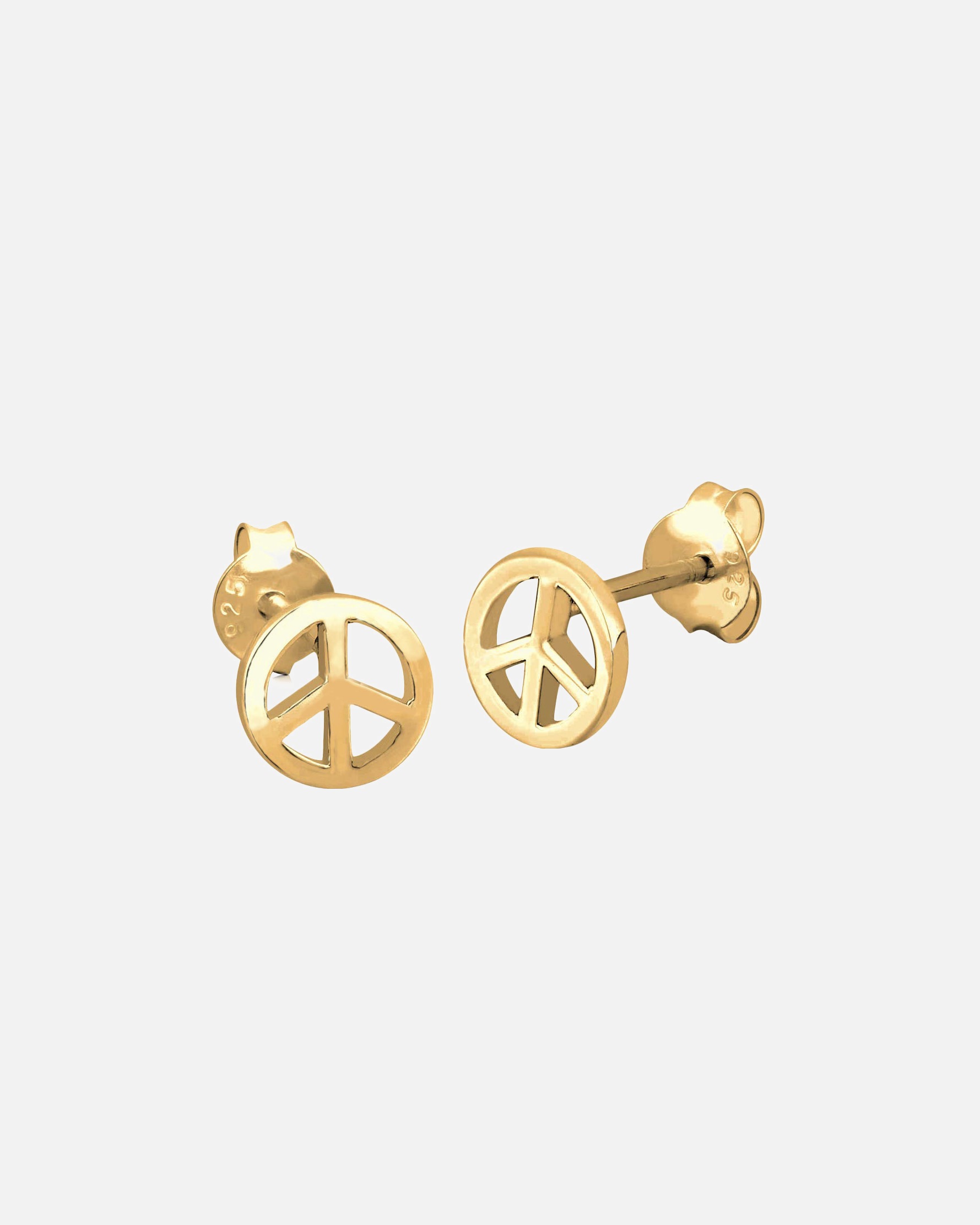 Kolczyki dla Kobieta Elli Damskie kolczyki sztyfty Symbol Pokoju Trend w srebrze 925 Sterling Silver pozłacane goldfarben