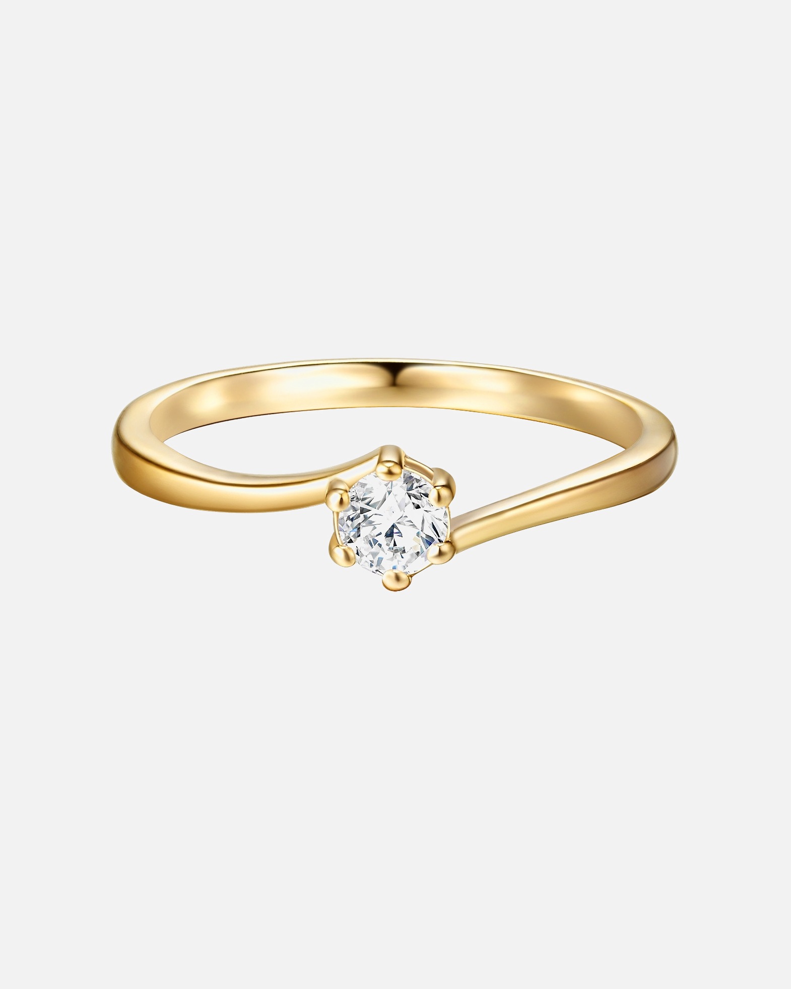Pierścionek dla Kobieta Trilani Pierscionek aus Sterling Silber in Gelbgold mit Zirkonia 58