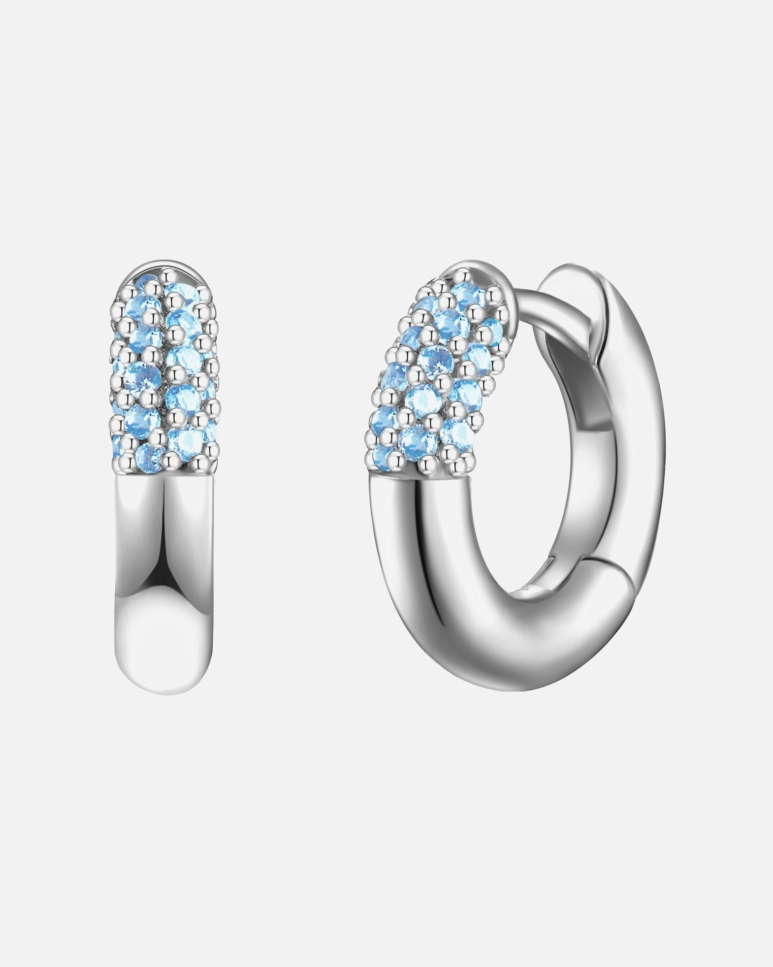 Obrączki dla Kobieta Srebrne kolczyki kreole srebro wysokiej próby Spinel srebrny 13,9 mm