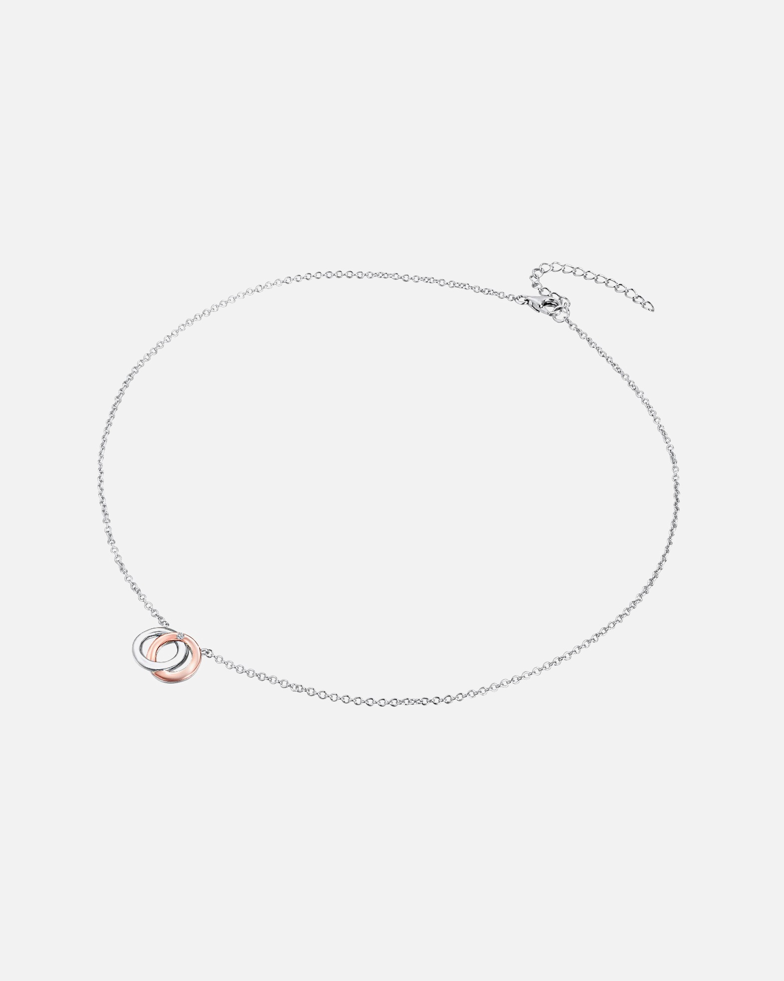 Naszyjnik dla Kobieta Rafaela Donata Diamentowy naszyjnik srebro wysokiej próby Diament srebro/różowe złoto 45 cm + 5 cm