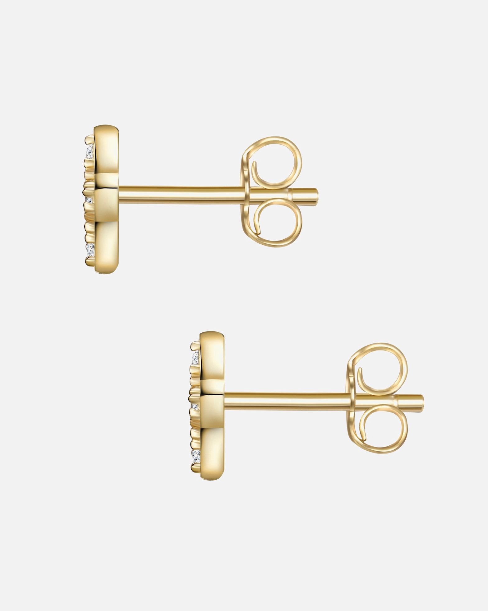 Kolczyki dla Kobieta Glanzstücke München Srebrne kolczyki sztyfty Gwiazda srebro wysokiej próby Cyrkonia żółte złoto 6,3 mm