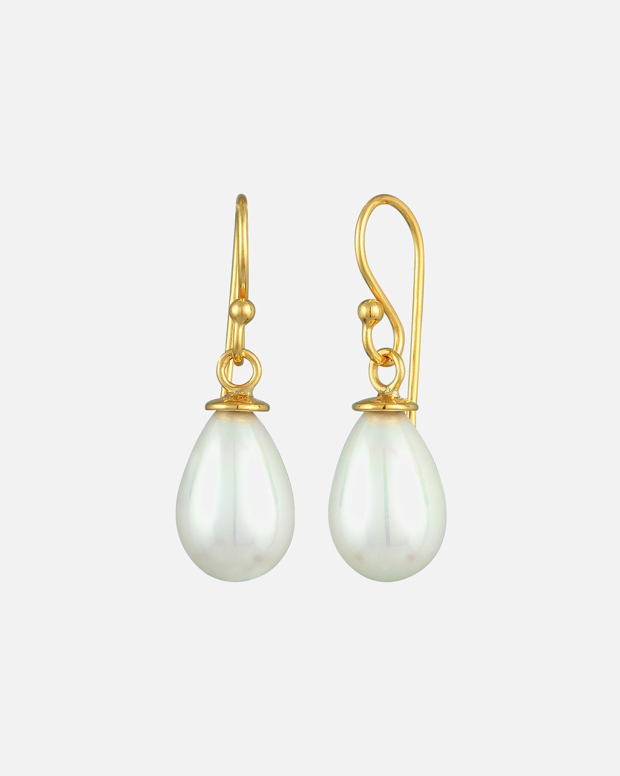 Kolczyki dla Kobieta Nenalina Damska zawieszka do uszu Oval Classic z perłą muszlową w srebrze próby 925 Sterling Silver goldfarben