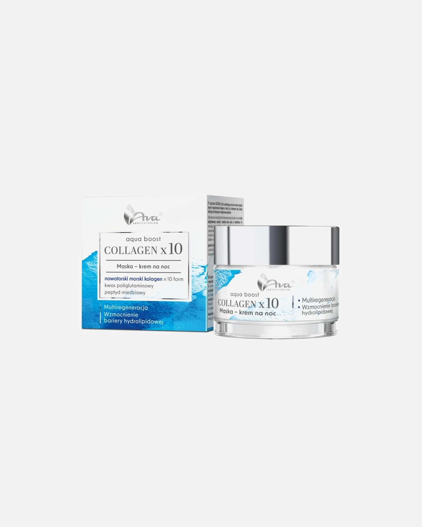 Krem do twarzy dla Kobieta Ava laboratorium Aqua Boost Collagen x10 50 ml