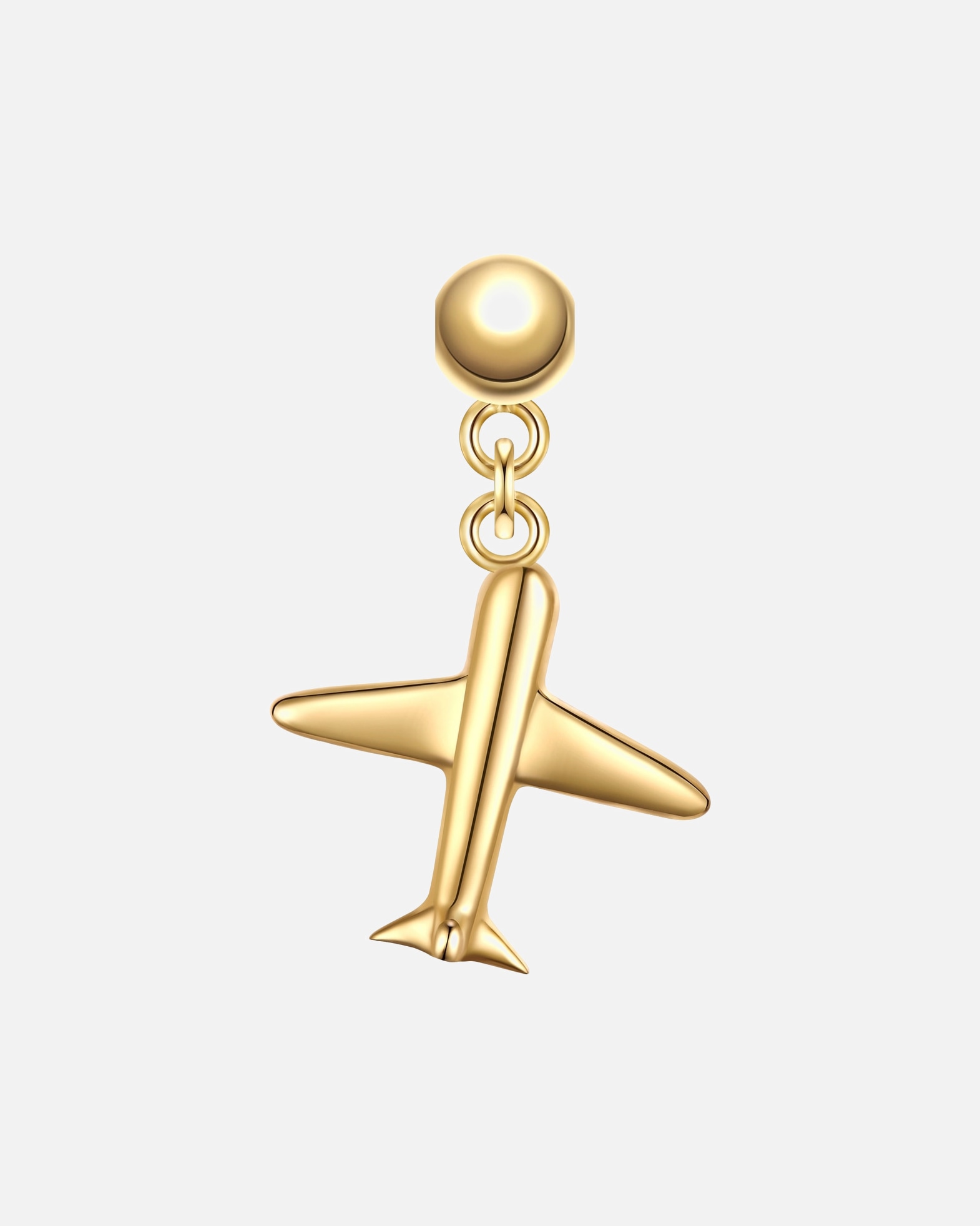 Zawieszka dla Kobieta Charm Samolot Srebro wysokiej próby Żółte złoto 20,7 mm