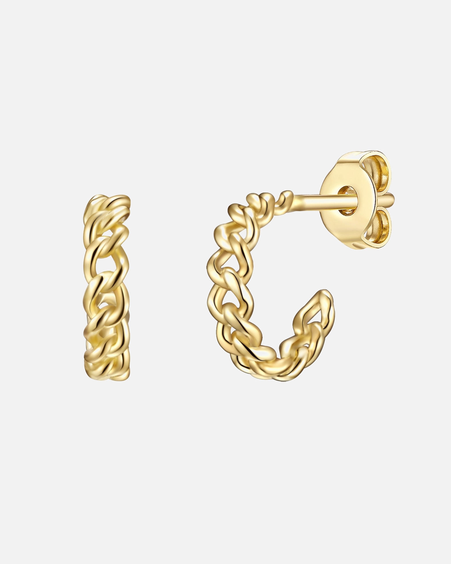 Kolczyki dla Kobieta Srebrne kolczyki kreole srebro wysokiej próby żółte złoto 10,2 mm