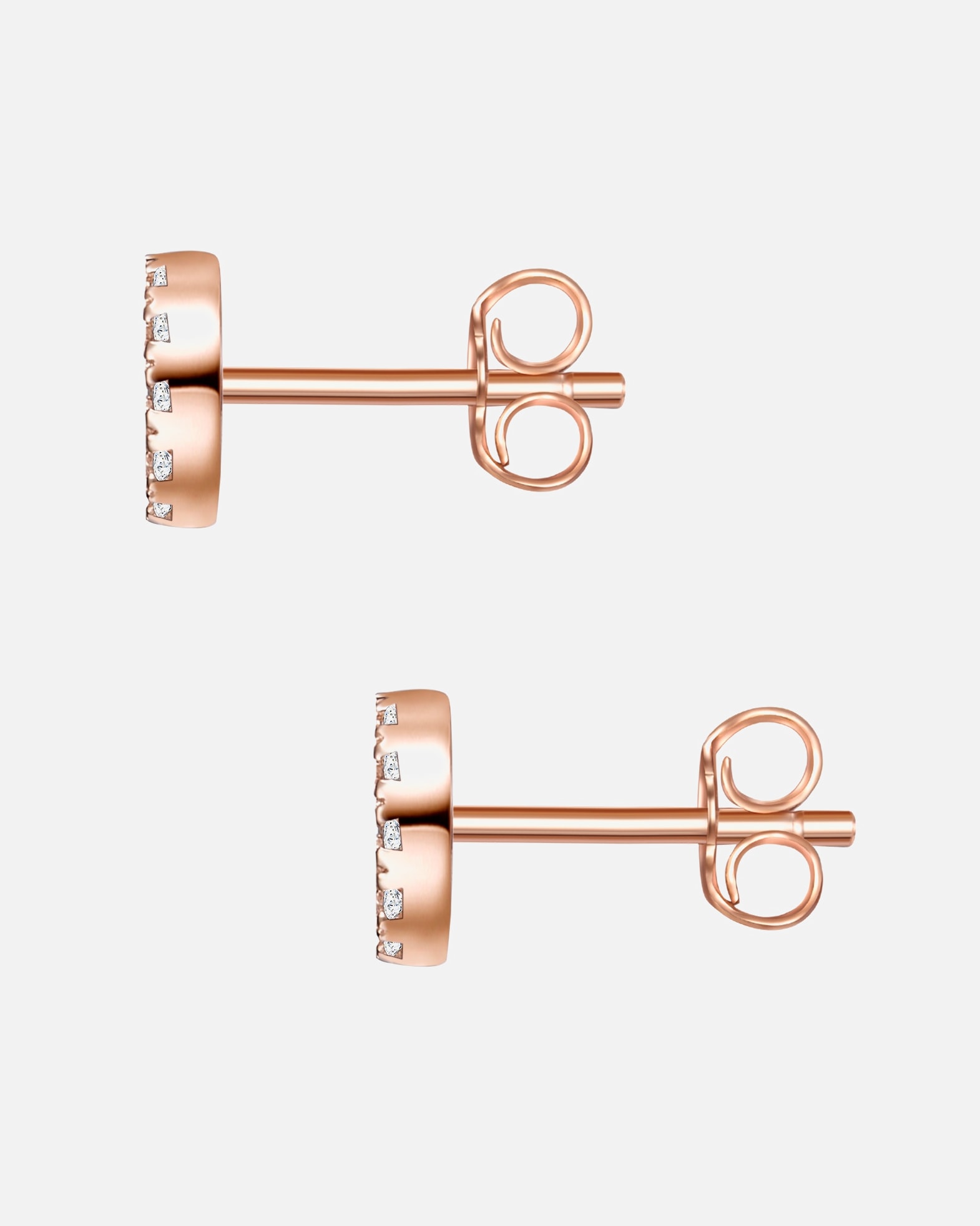 Kolczyki dla Kobieta Glanzstücke München Srebrne kolczyki sztyfty Krąg srebro wysokiej próby Cyrkonia różowe złoto 5,7 mm