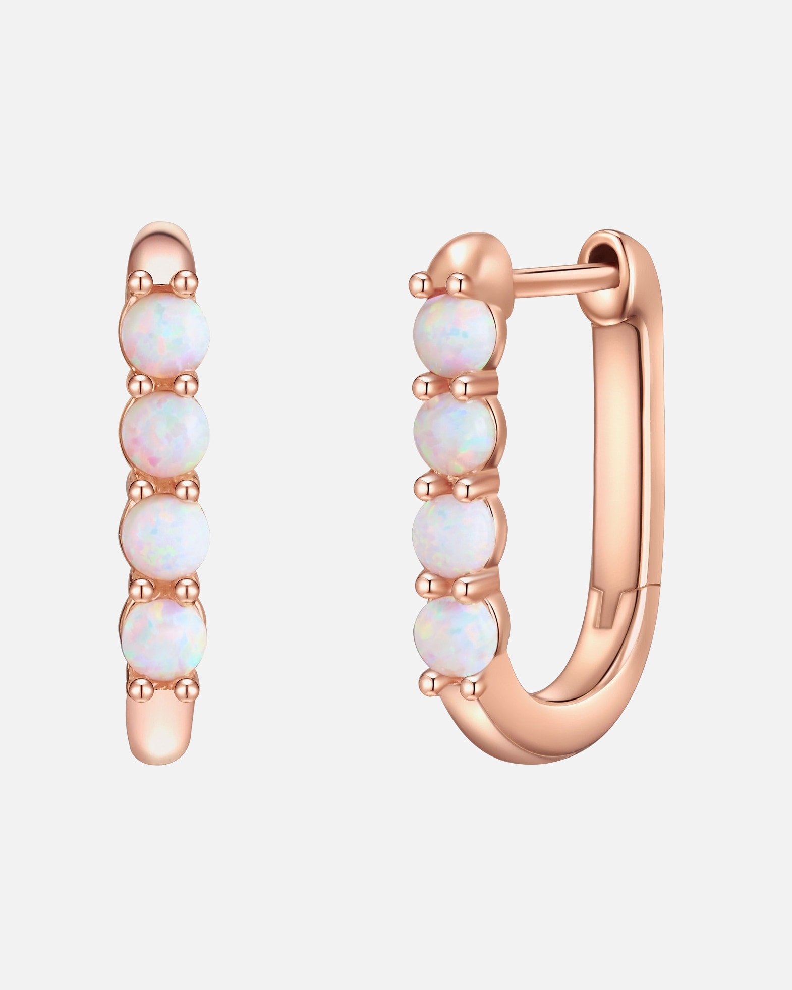 Obrączki dla Kobieta Glanzstücke München Srebrne kolczyki kreole srebro wysokiej próby Opal (synt.) różowe złoto 19,7 mm