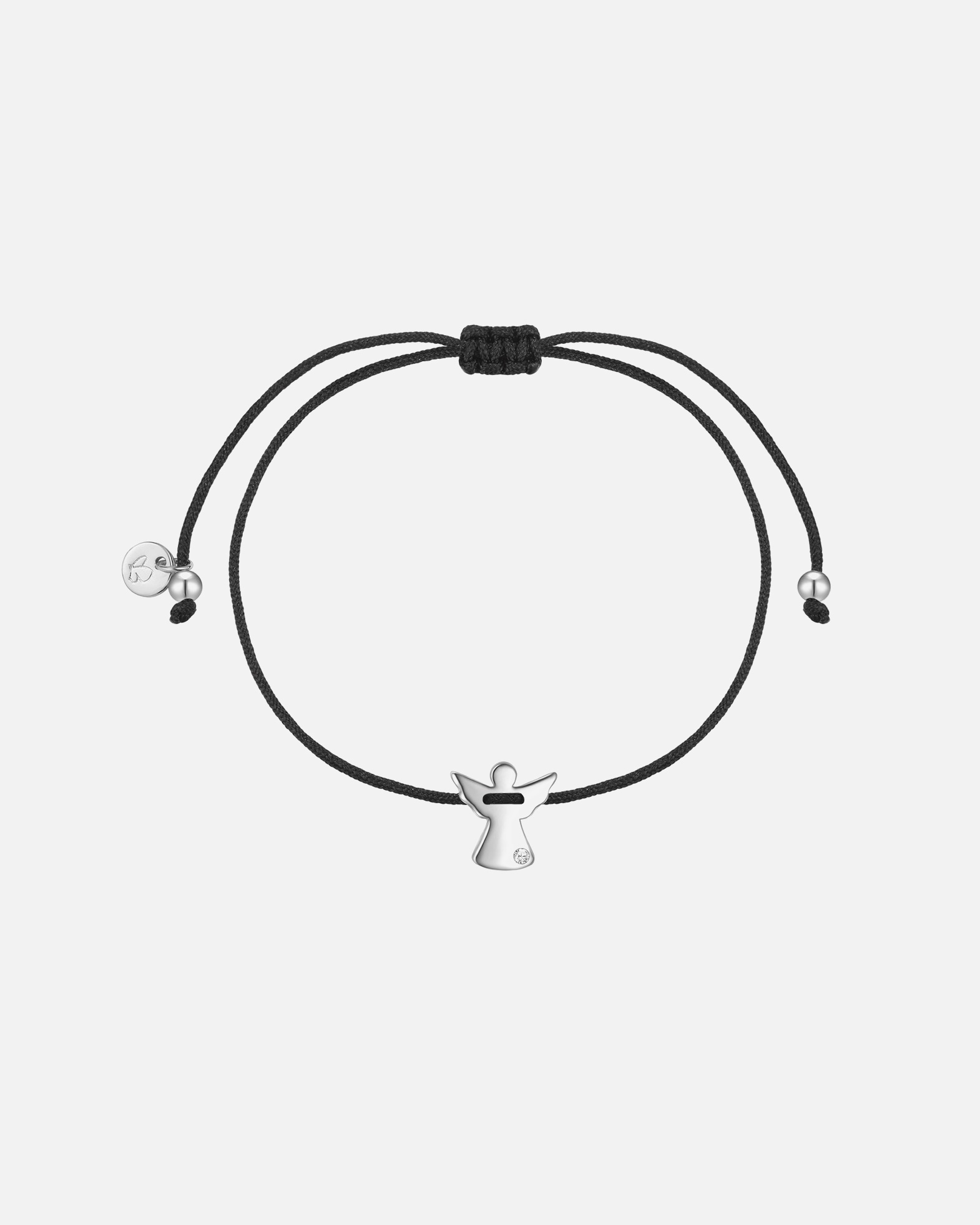 Bransoletka dla Kobieta Glanzstücke München Bransoletka Aniol ze Srebra Sterling w srebrze z Diamentem Hodowanym w Laboratorium 15,0 - 22,0 cm, flexibel einstellbar