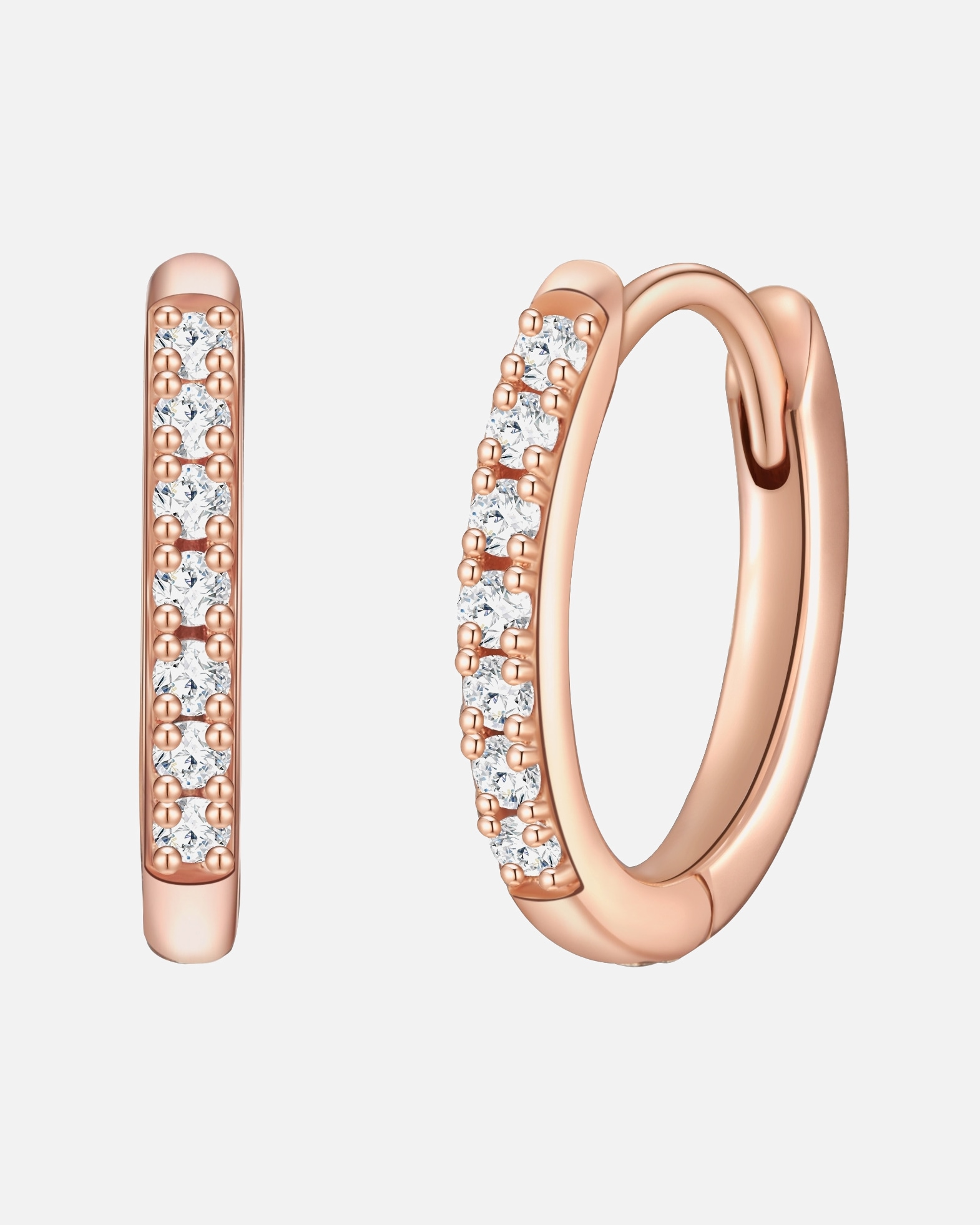 Obrączki dla Kobieta Kolczyki z Srebro wysokiej próby w Różowy złoty 14,8 mm