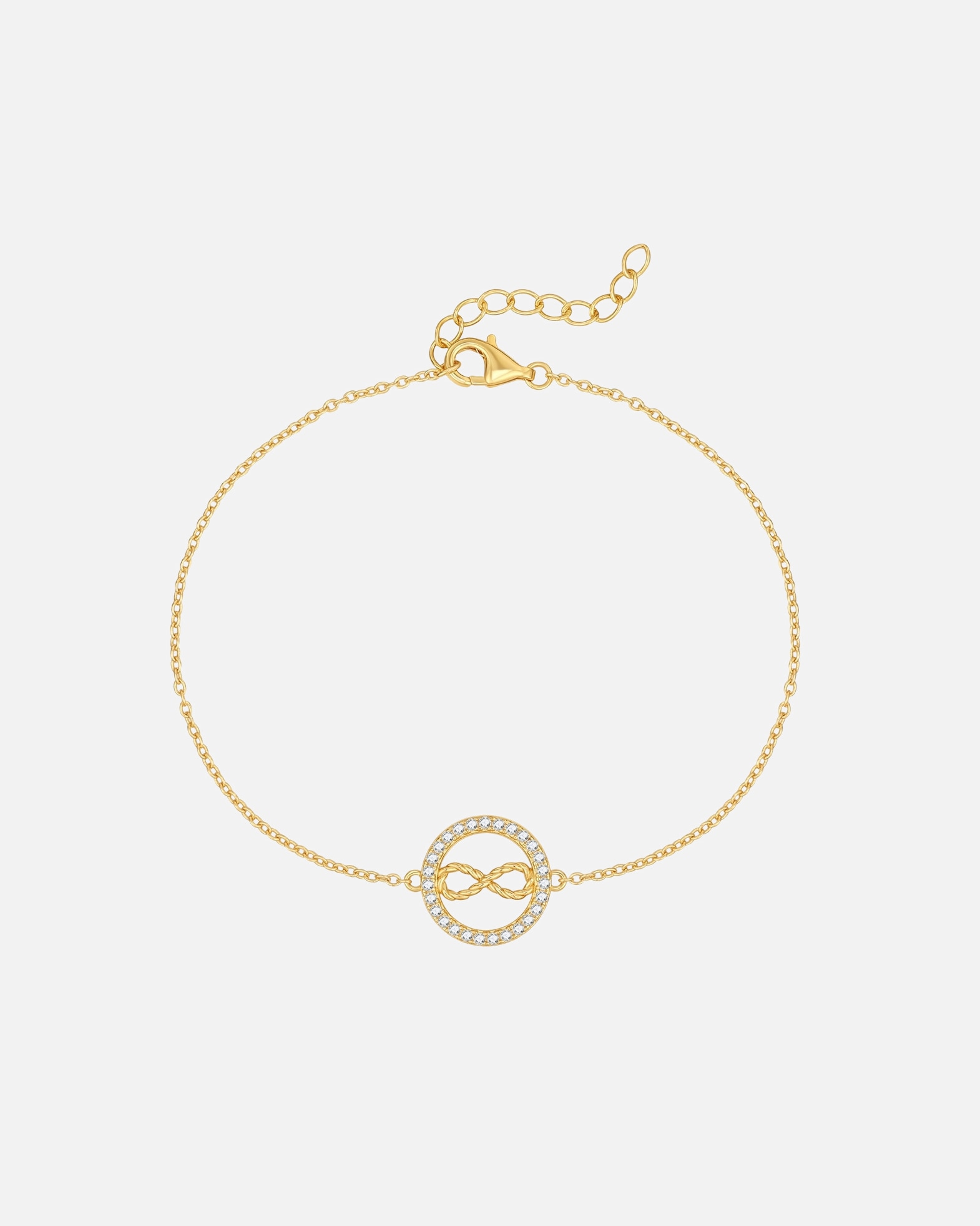 Bransoletka dla Kobieta Bransoletka Infinity Srebro wysokiej próby Żółte złoto 18,0 cm Basislänge + 3,0 cm Verlängerung