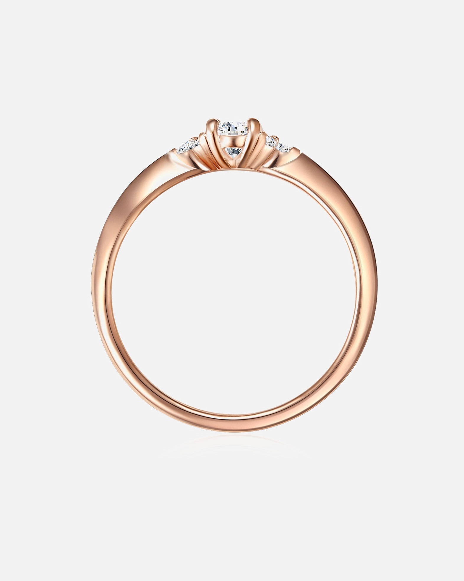 Pierścionek dla Kobieta Trilani Srebrny pierścionek srebro wysokiej próby Cyrkonia różowe złoto 47