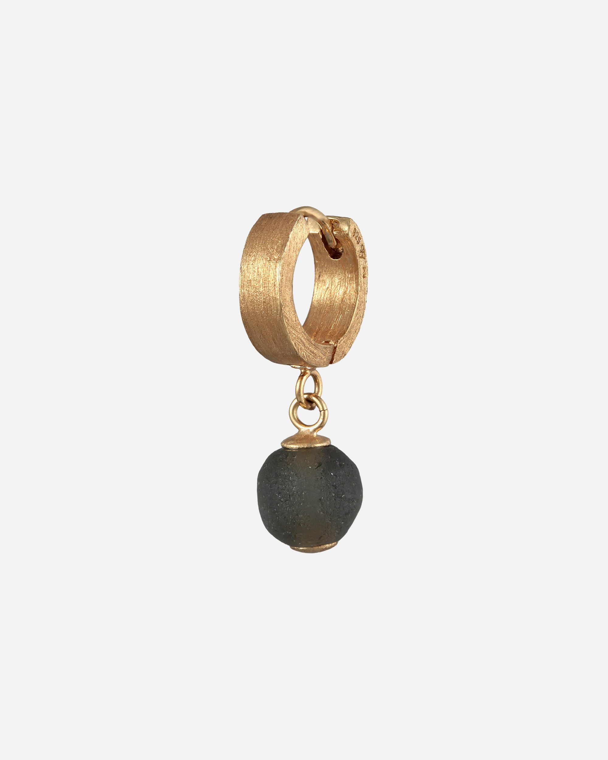Kolczyki dla Mężczyzna KUZZOI Męskie kreole okrągłe Single Piece ze szklanymi perełkami 925 Sterling Silver goldfarben