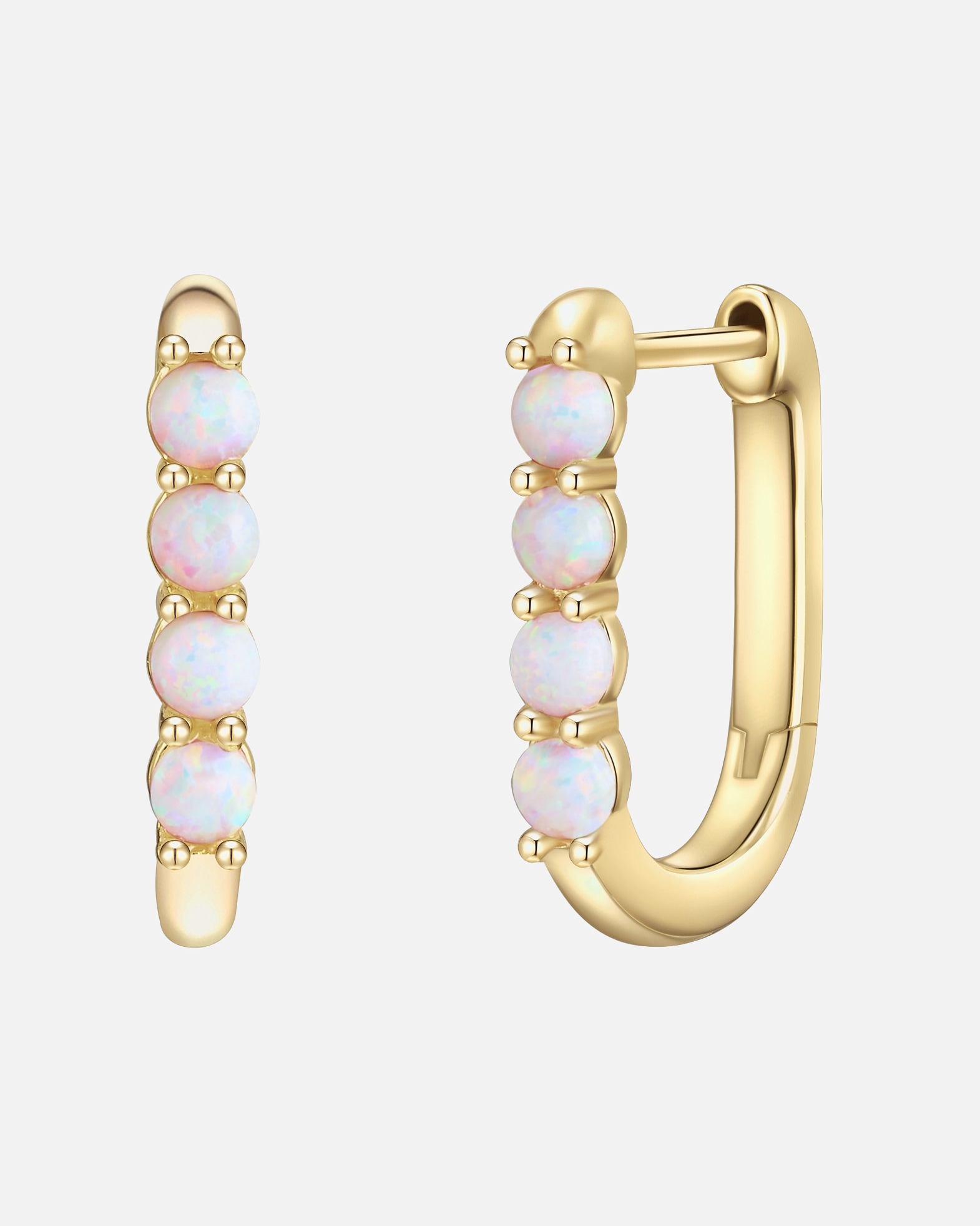 Obrączki dla Kobieta Srebrne kolczyki kreole srebro wysokiej próby Opal (synt.) żółte złoto 19,7 mm