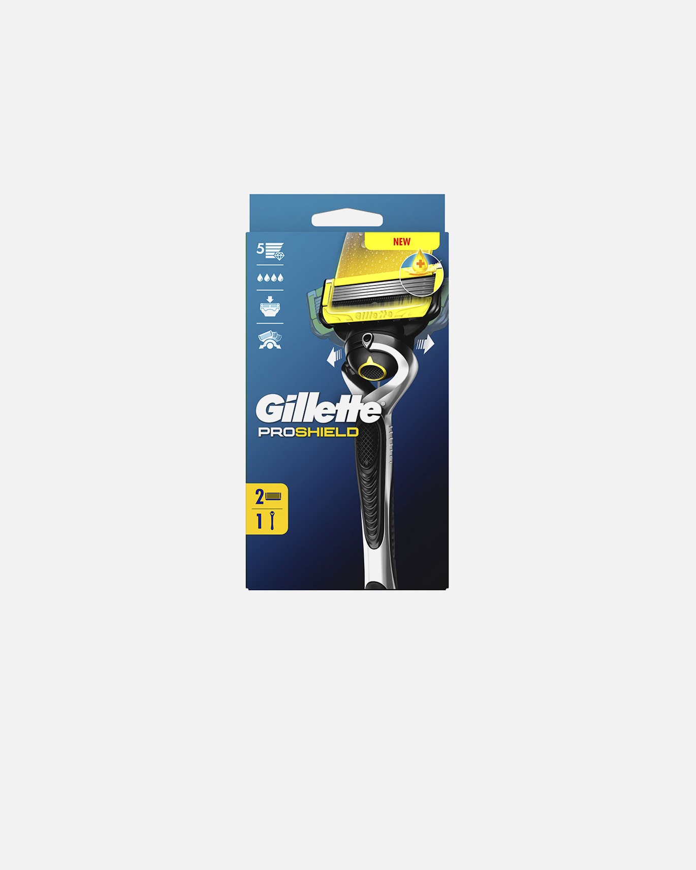 Brzytwa dla Mężczyzna Gillette Maszynka do golenia GILLETTE FUSION PROSHIELD + 2 wkłady 2 recambios
