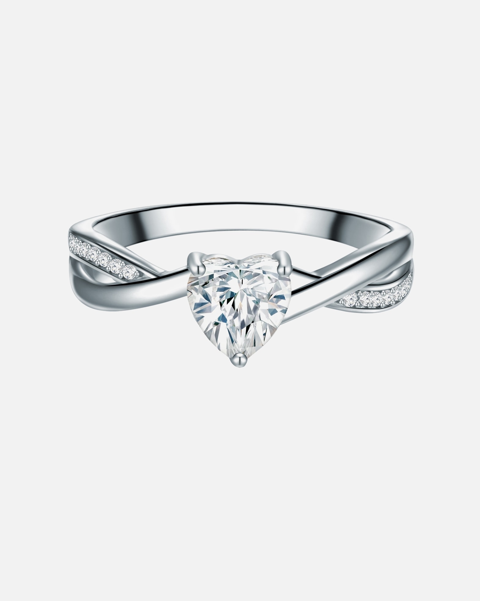 Pierścionek dla Kobieta Pierścionek Serce Srebro wysokiej próby Srebrny 54