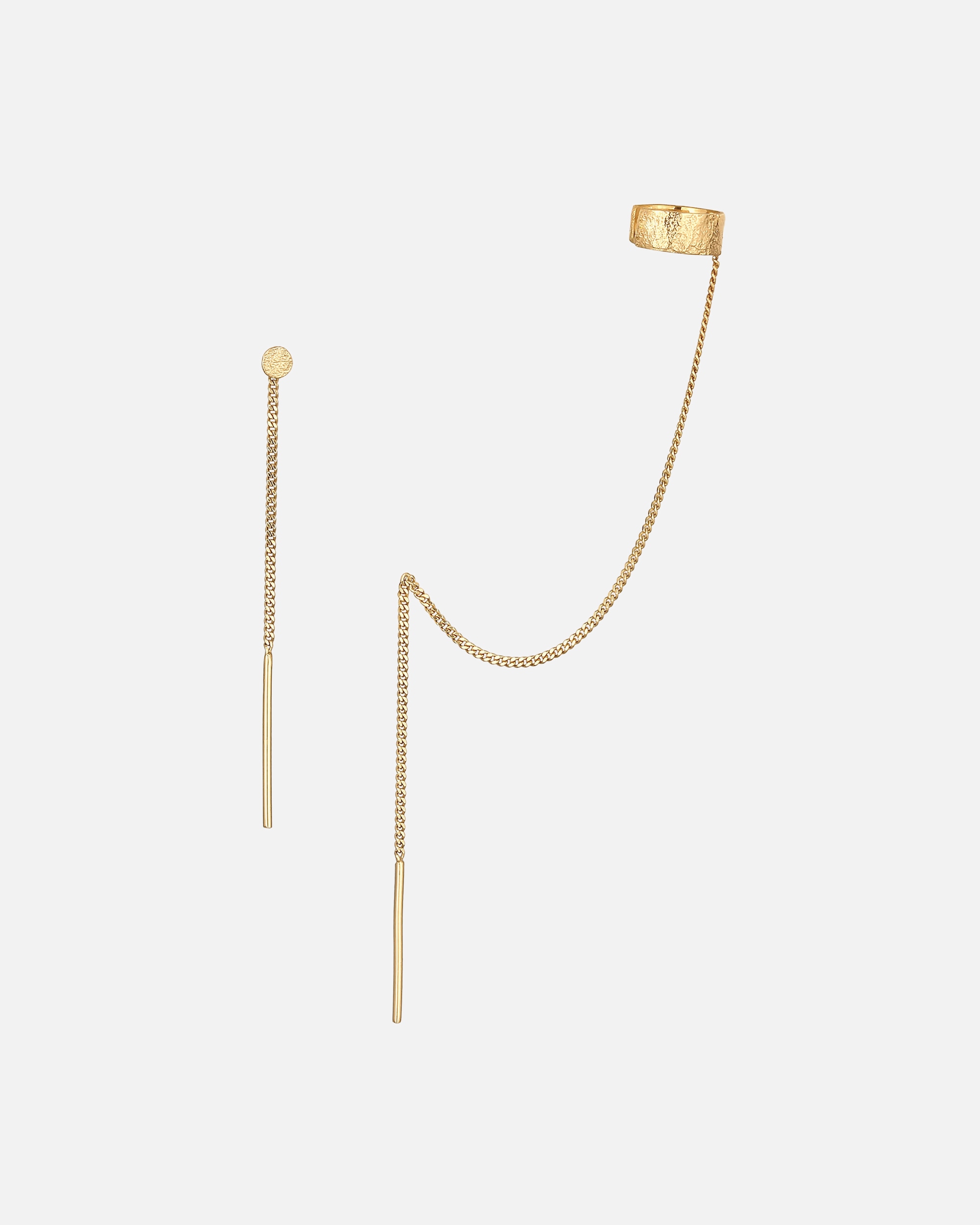 Kolczyki dla Kobieta Elli Damska nausznica łańcuszek Pull Through płytka ze srebra próby 925 Sterling Silver goldfarben