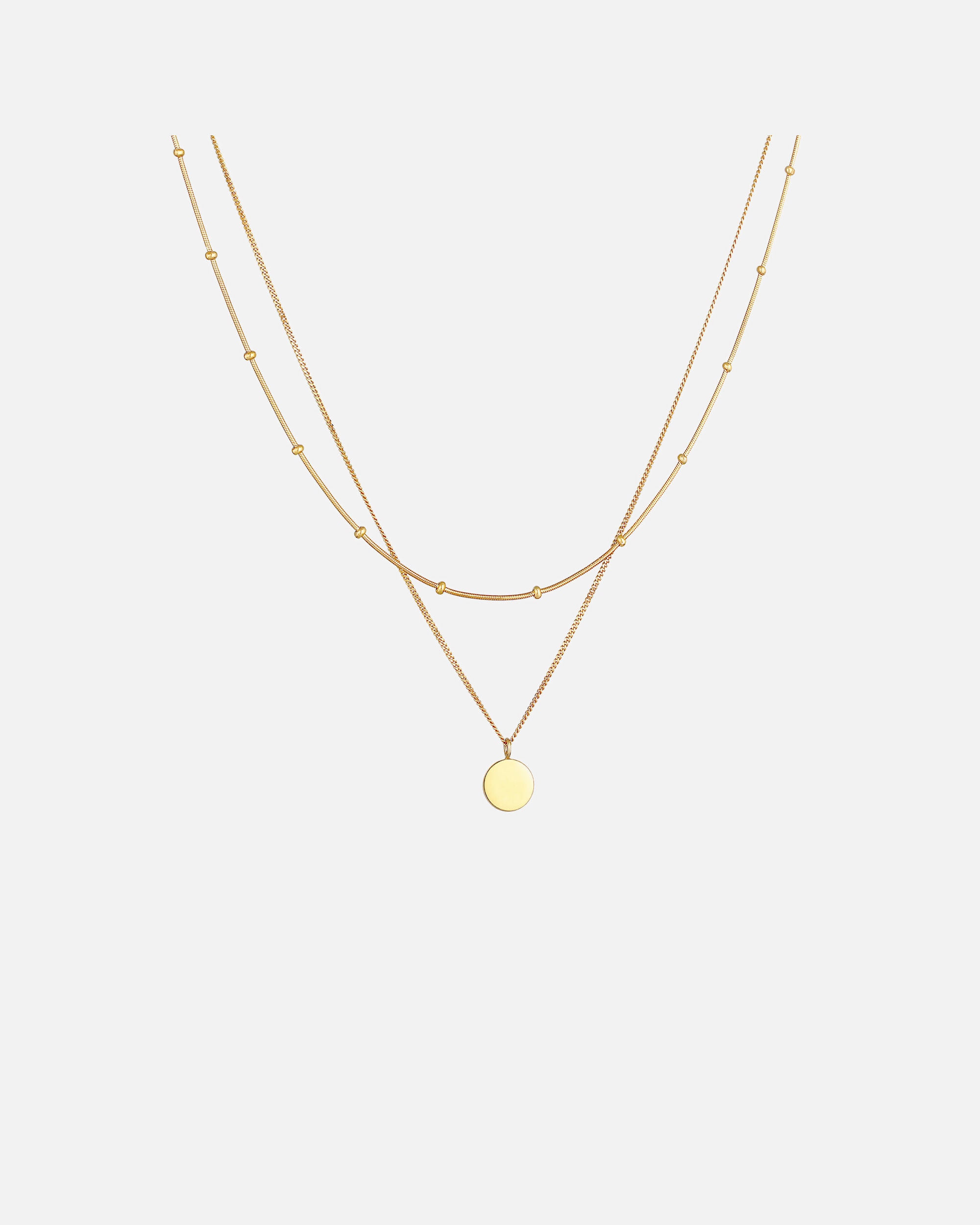 Naszyjnik dla Kobieta Elli Damski wisiorek płytkowy Basic 2 warstwowy w srebrze 925 Sterling Silver goldfarben