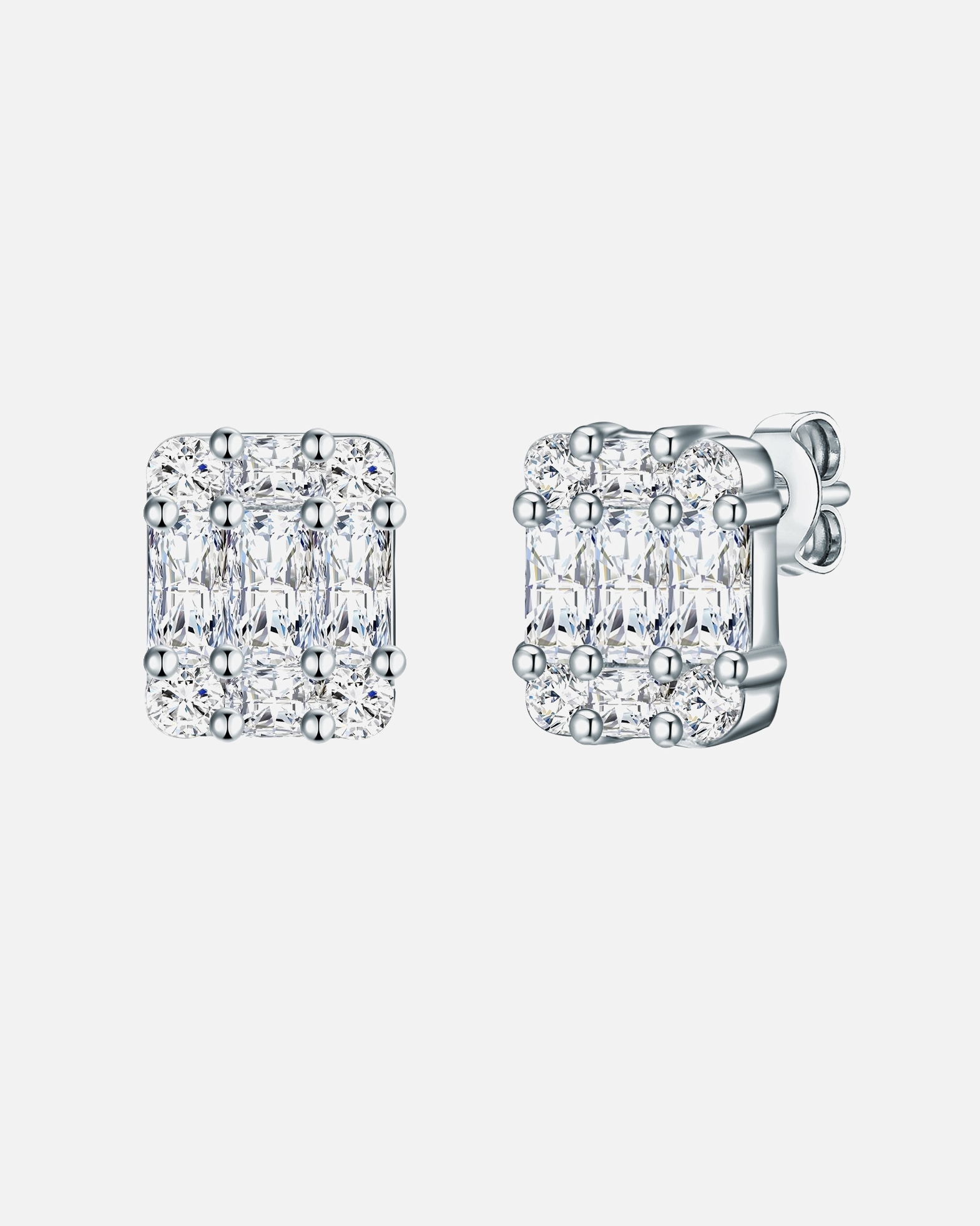 Kolczyki dla Kobieta Srebrne kolczyki sztyfty srebro wysokiej próby Cyrkonia srebrny 11,1 mm