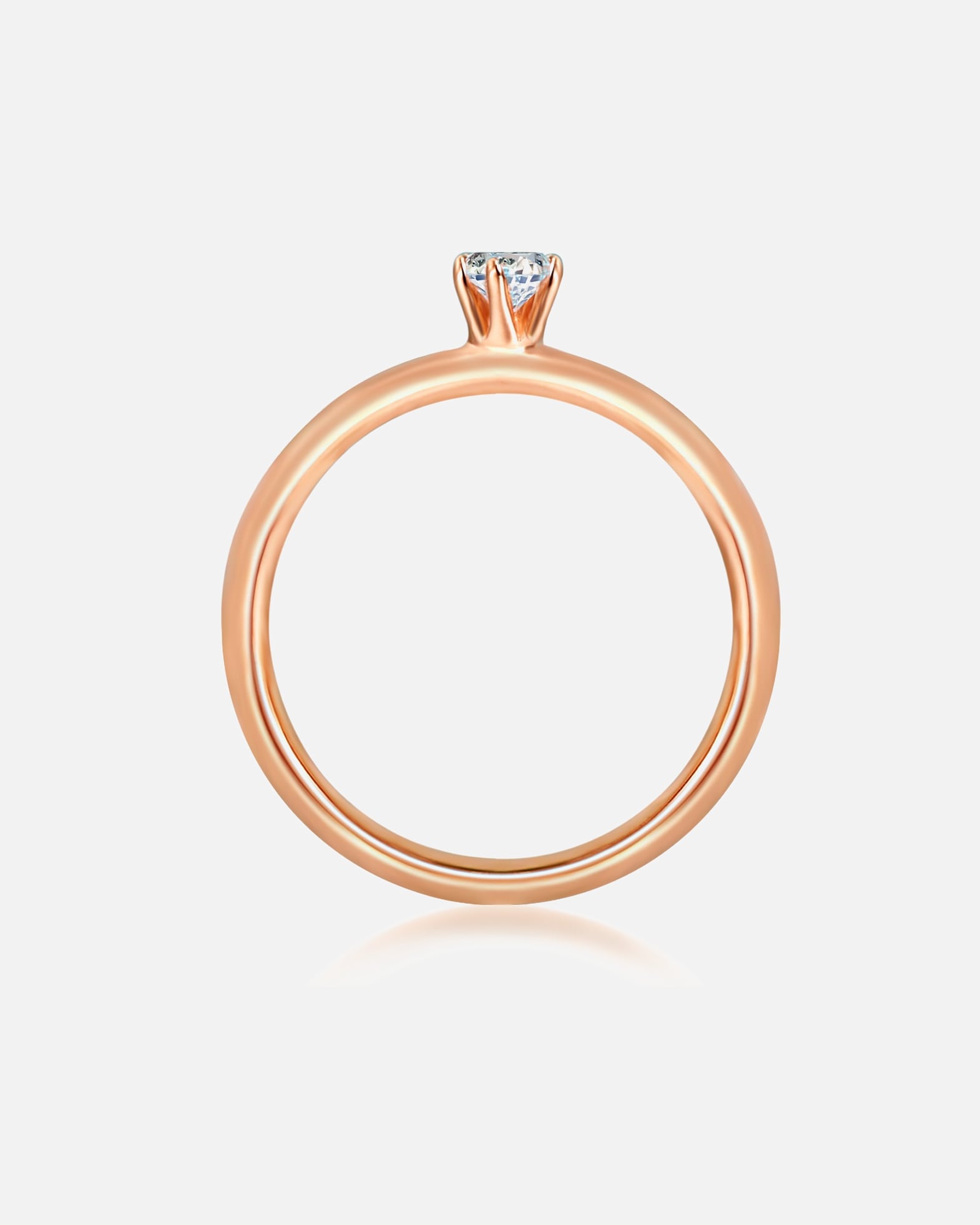 Pierścionek dla Kobieta Trilani Srebrny pierścionek srebro wysokiej próby Cyrkonia różowe złoto 58