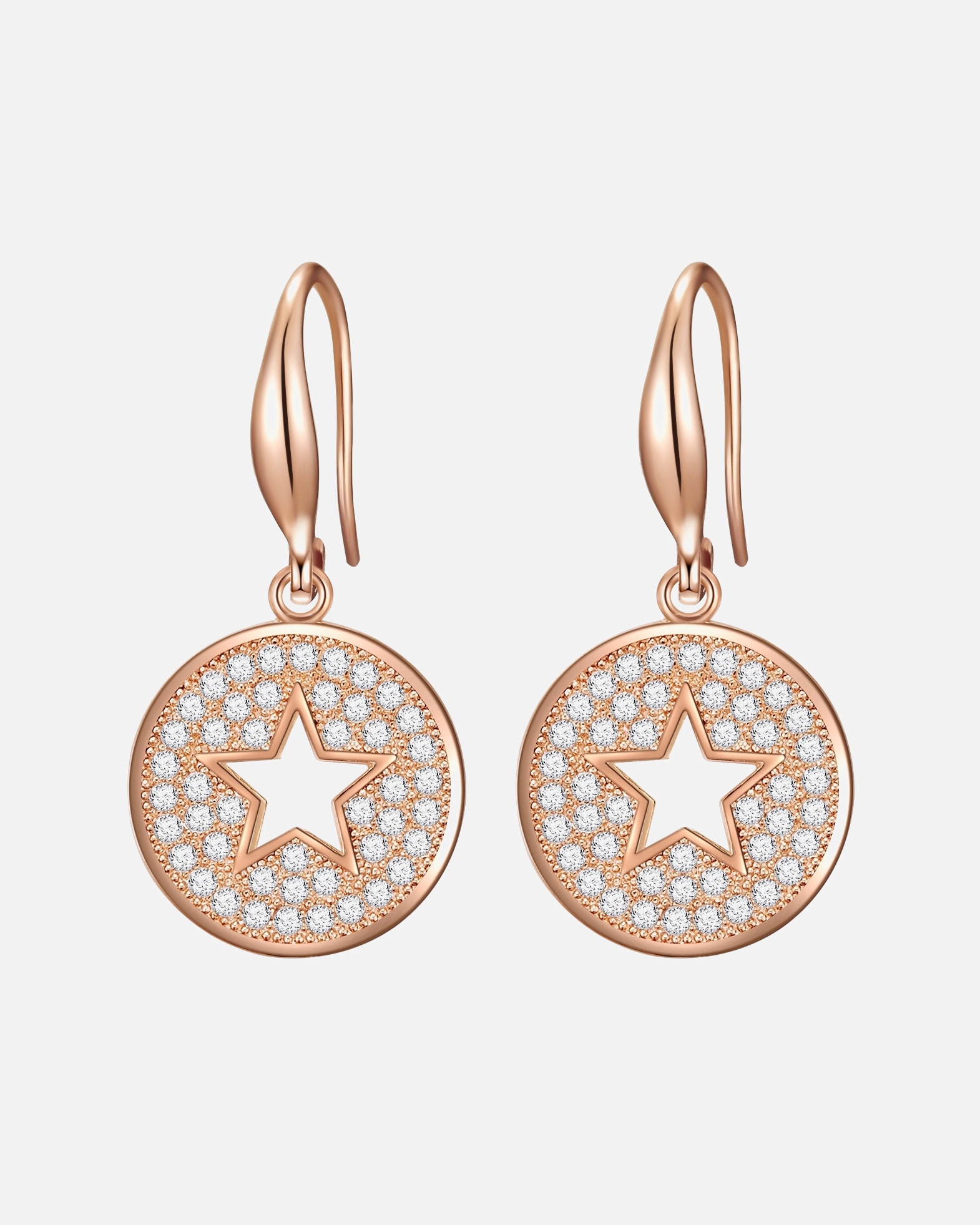 Kolczyki dla Kobieta Kolczyki Gwiazda z Mosiadz w Różowy złoty 29,7 mm