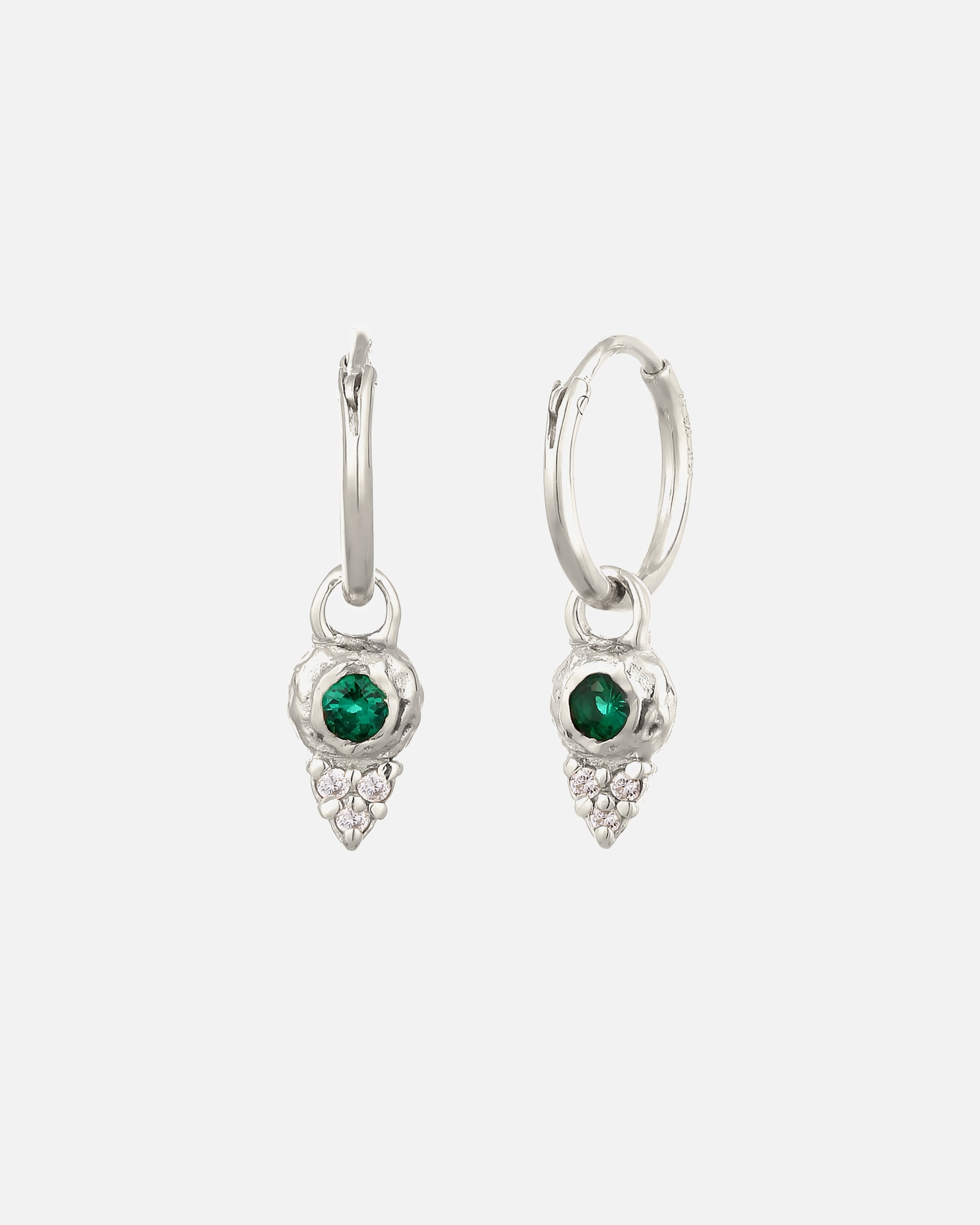 Kolczyki dla Kobieta Elli PREMIUM Kolczyki Damskie Krąg Syntetyczny Szmaragd Cięcie Xirius Zielony Cyrkon 925 Sterling Silver silberfarben