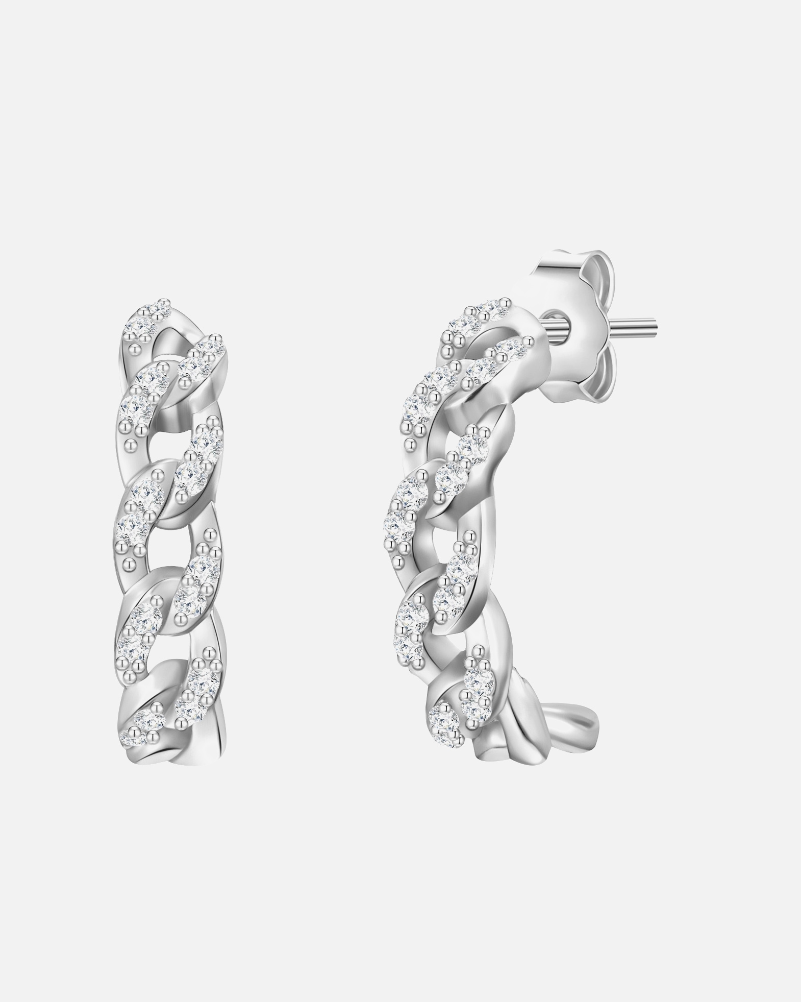 Kolczyki dla Kobieta Glanzstücke München Srebrne kolczyki kreole srebro wysokiej próby Cyrkonia srebrny 14,3 mm