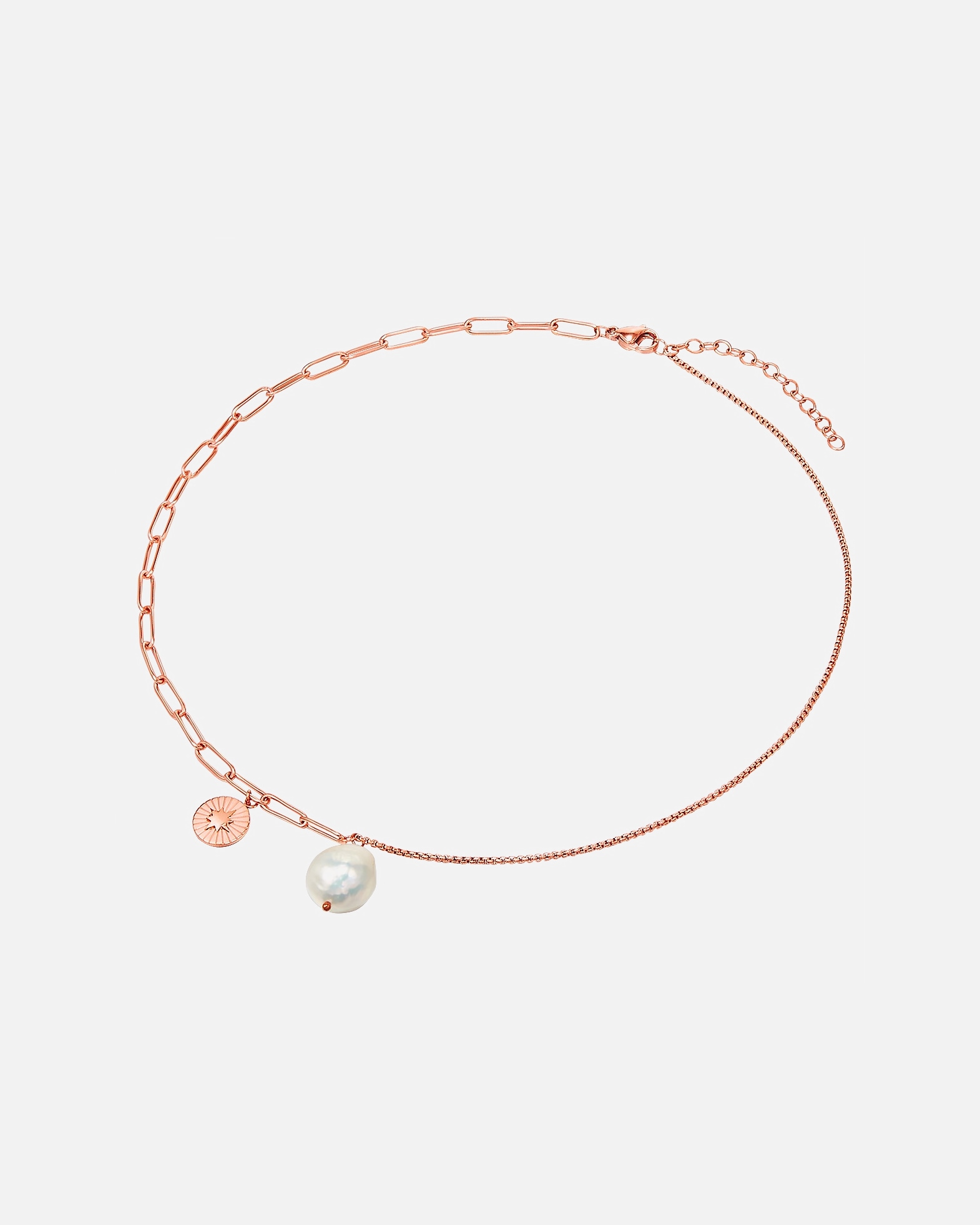 Naszyjnik dla Kobieta Valero Pearls Stal nierdzewna Perła hodowlana słodkowodna 40,0 cm Basiskette + 5,0 cm Verlängerung