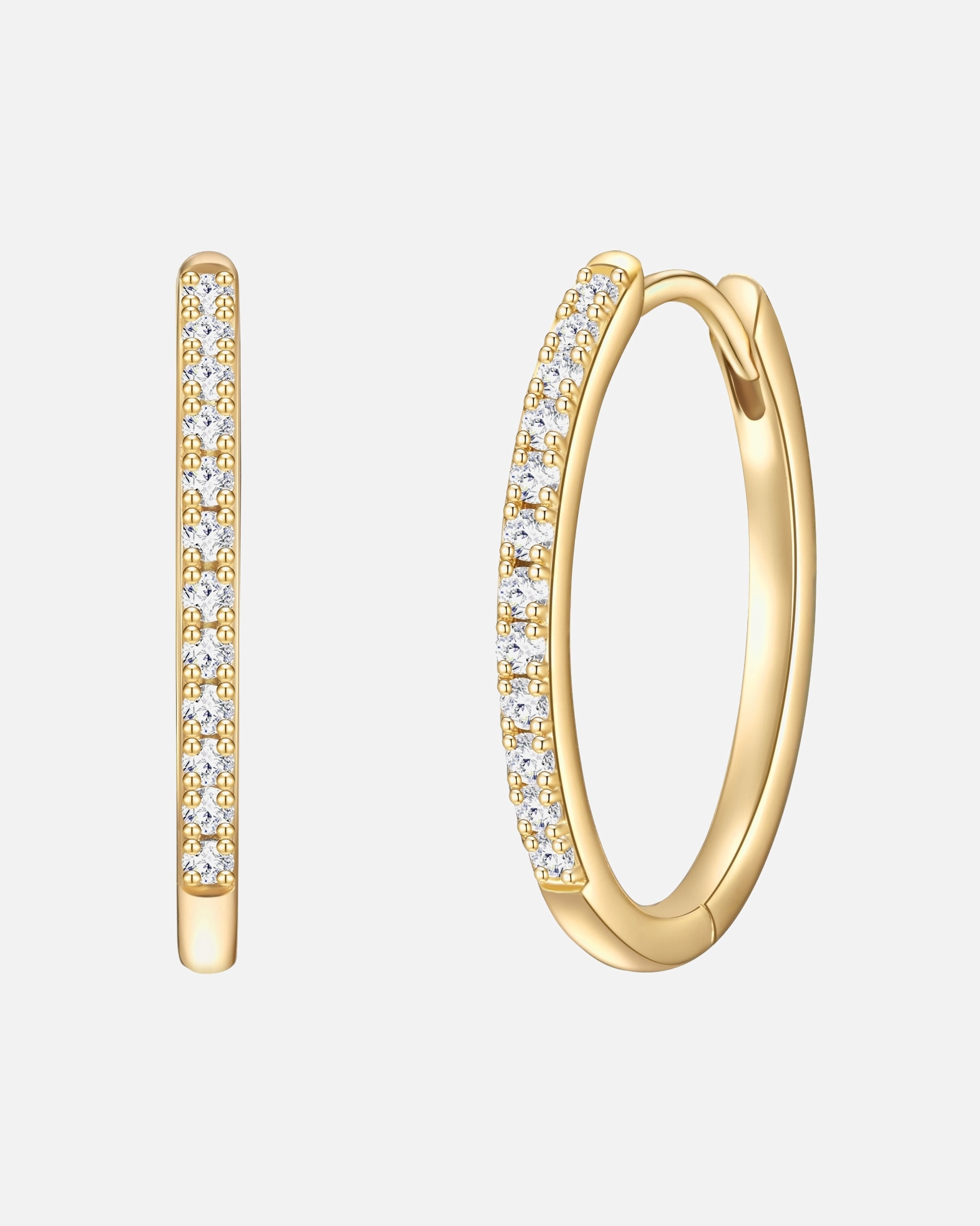 Obrączki dla Kobieta Kolczyki z Srebro wysokiej próby w Żółte złoto 23,6 mm