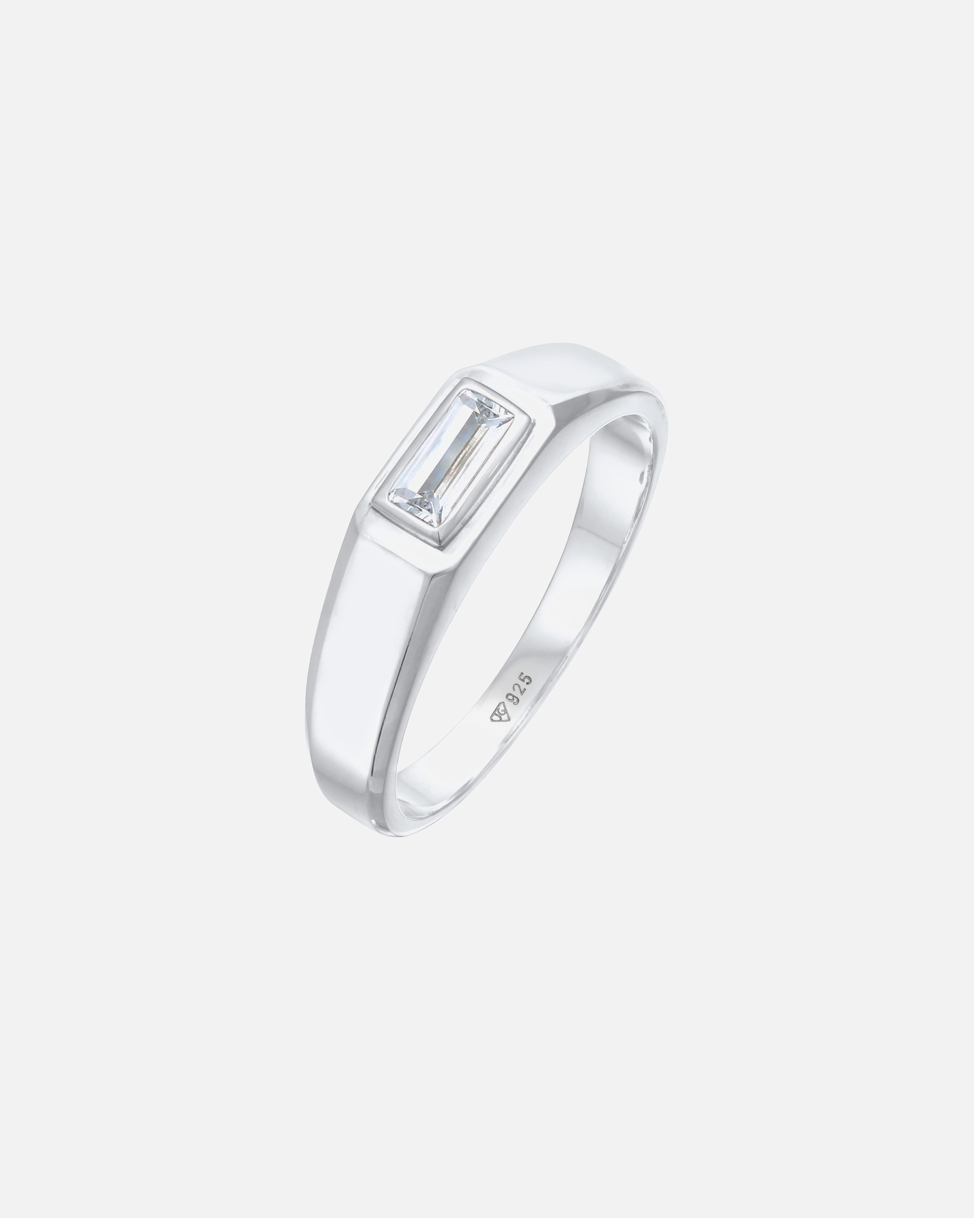 Pierścionek dla Mężczyzna KUZZOI Męski prosty elegancki z topazem ze srebra próby 925 Sterling Silver 62 mm