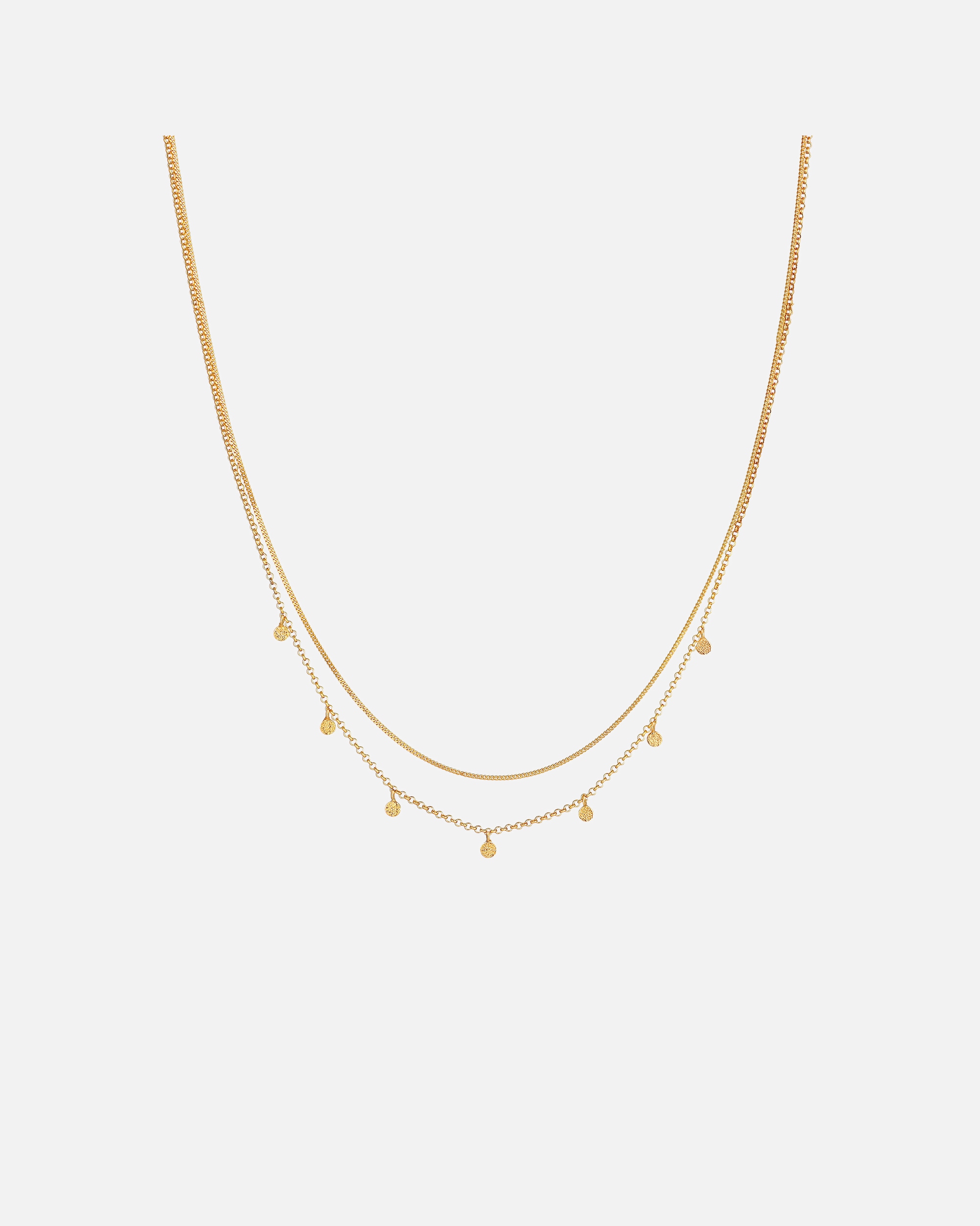 Naszyjnik dla Kobieta Damski wisior warstwowy młotkowany Trend Blogger ze srebra próby 925 Sterling Silver goldfarben